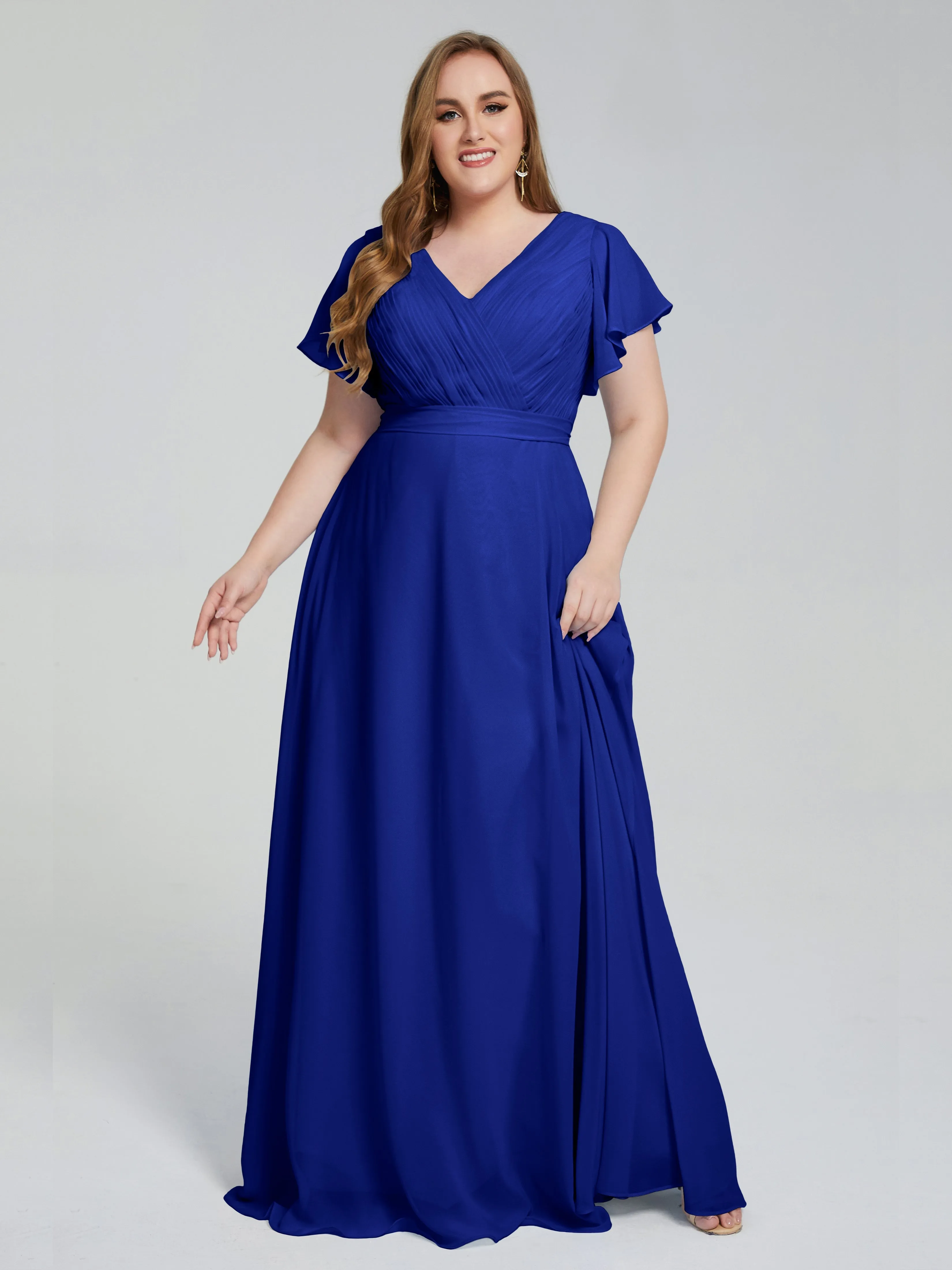 Plus Size Long Bridesmaid Dresses with Sleeves