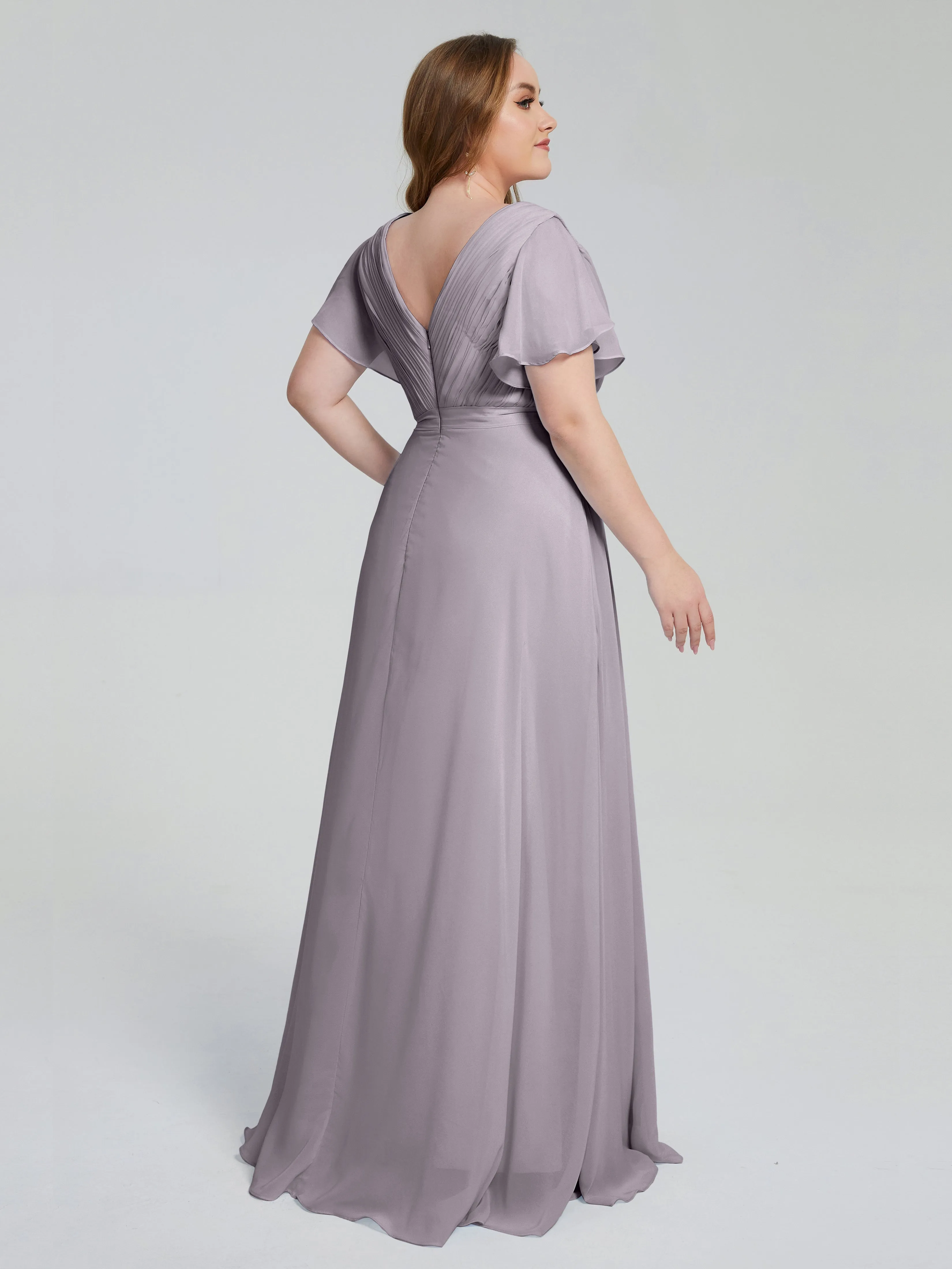 Plus Size Long Bridesmaid Dresses with Sleeves