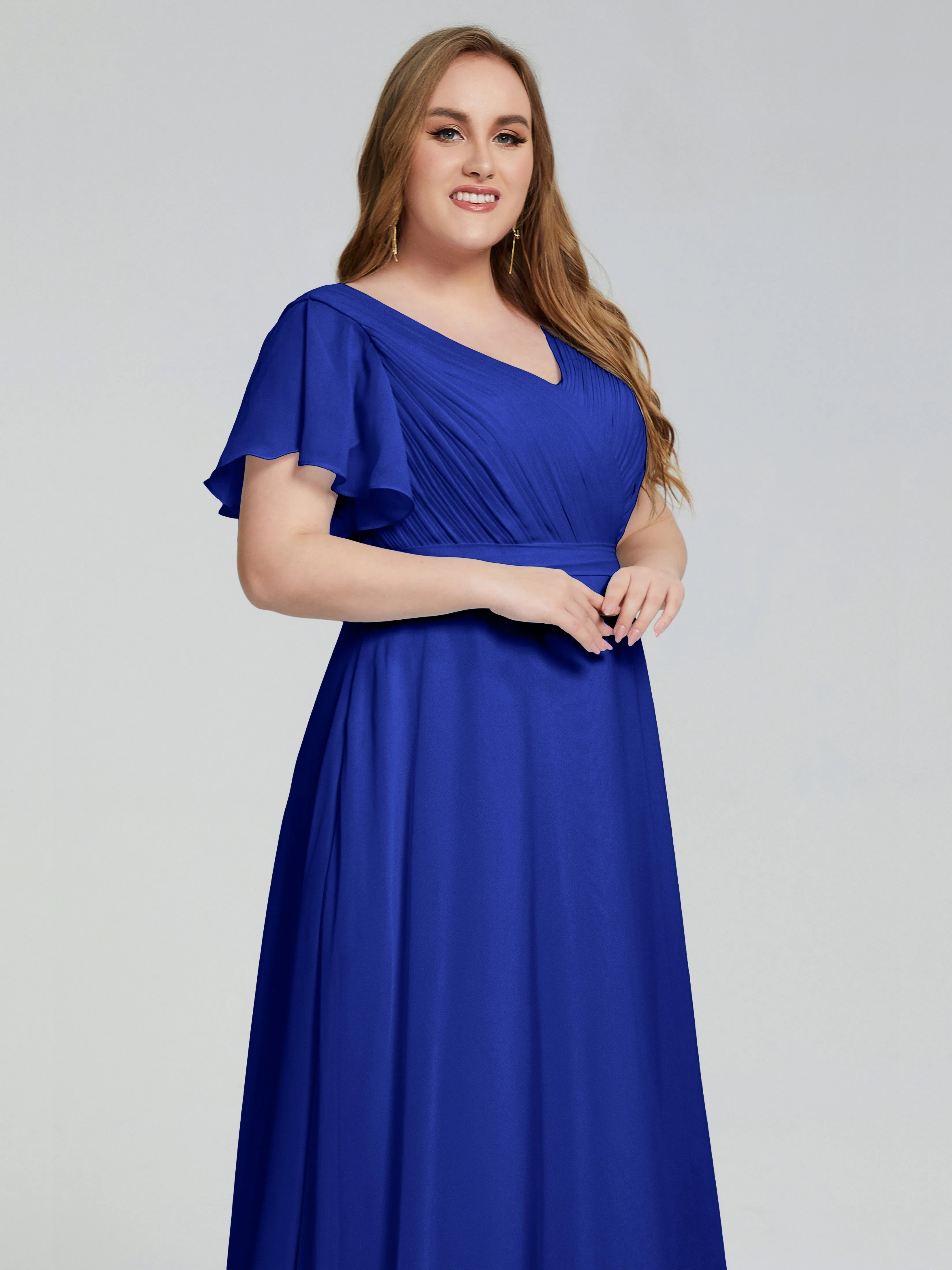 Plus Size Long Bridesmaid Dresses with Sleeves