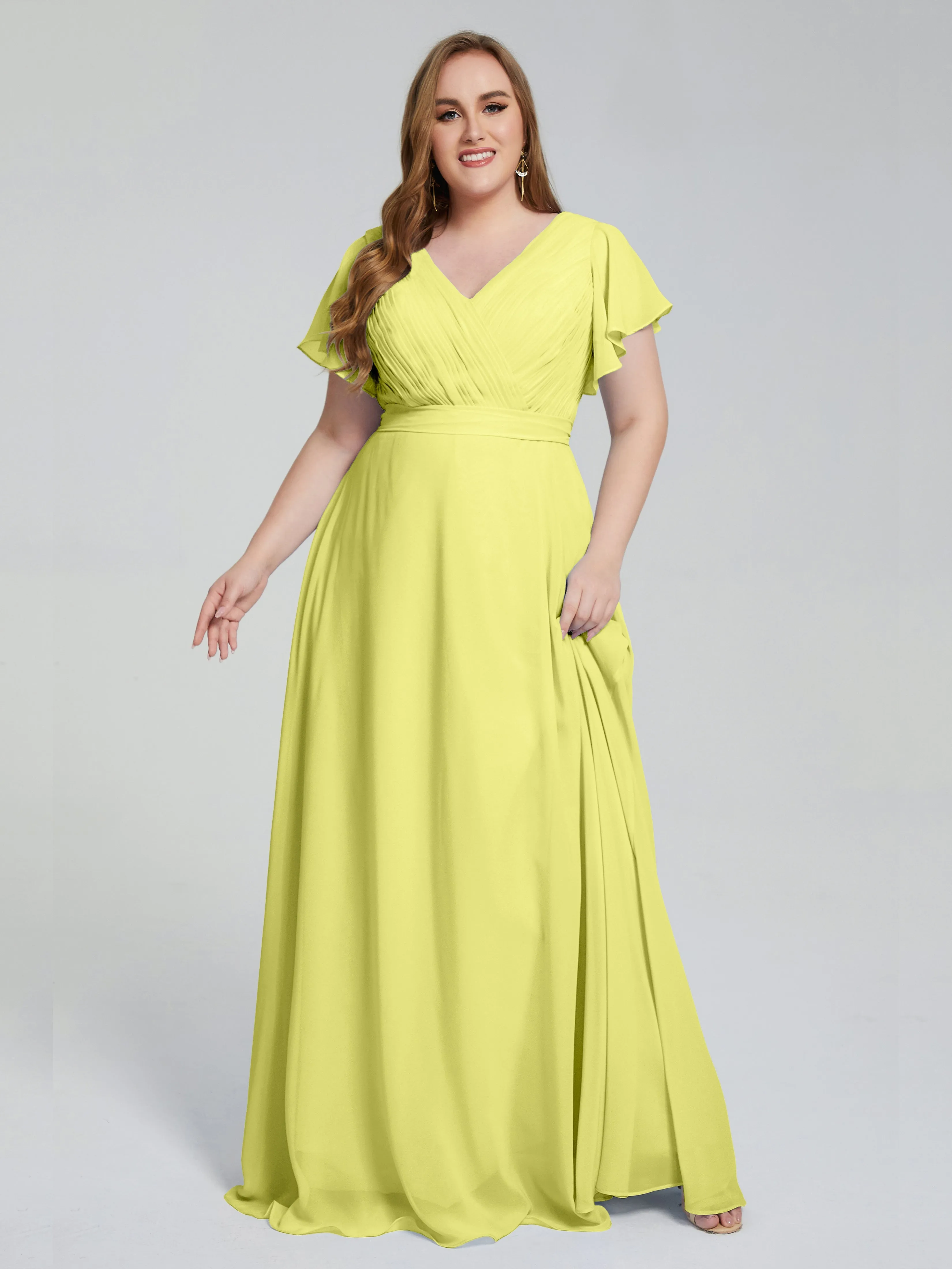 Plus Size Long Bridesmaid Dresses with Sleeves