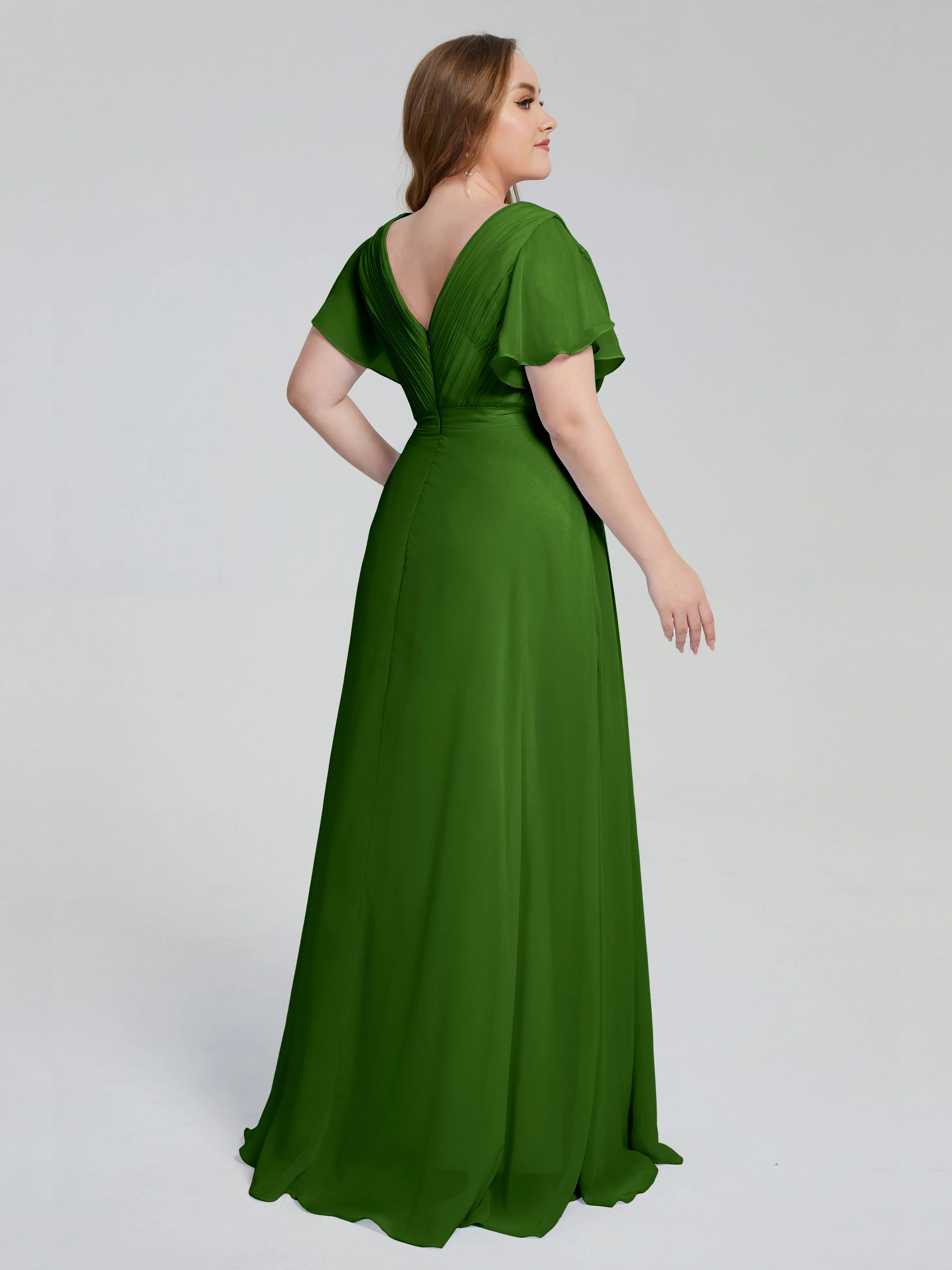 Plus Size Long Bridesmaid Dresses with Sleeves