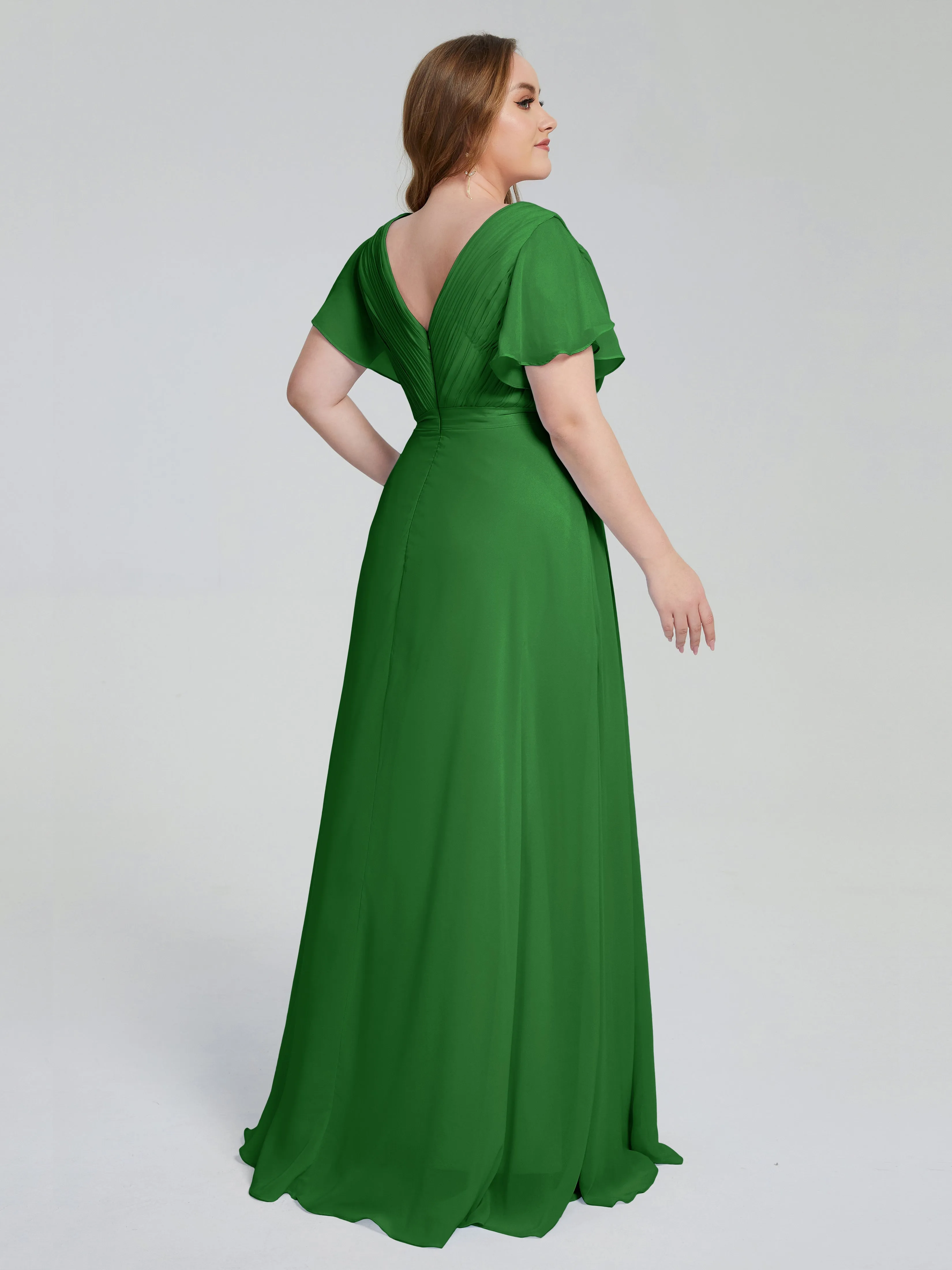 Plus Size Long Bridesmaid Dresses with Sleeves
