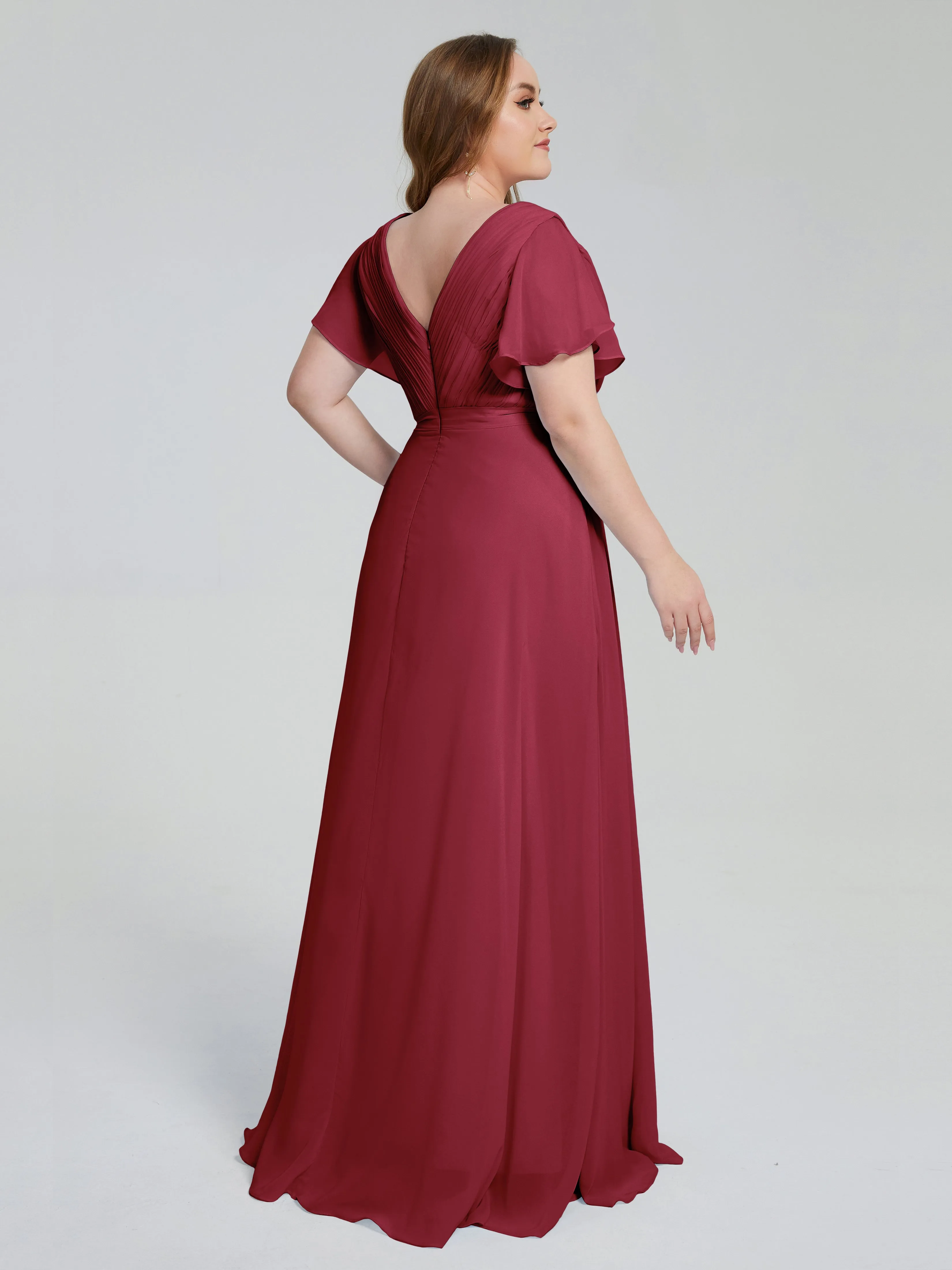 Plus Size Long Bridesmaid Dresses with Sleeves