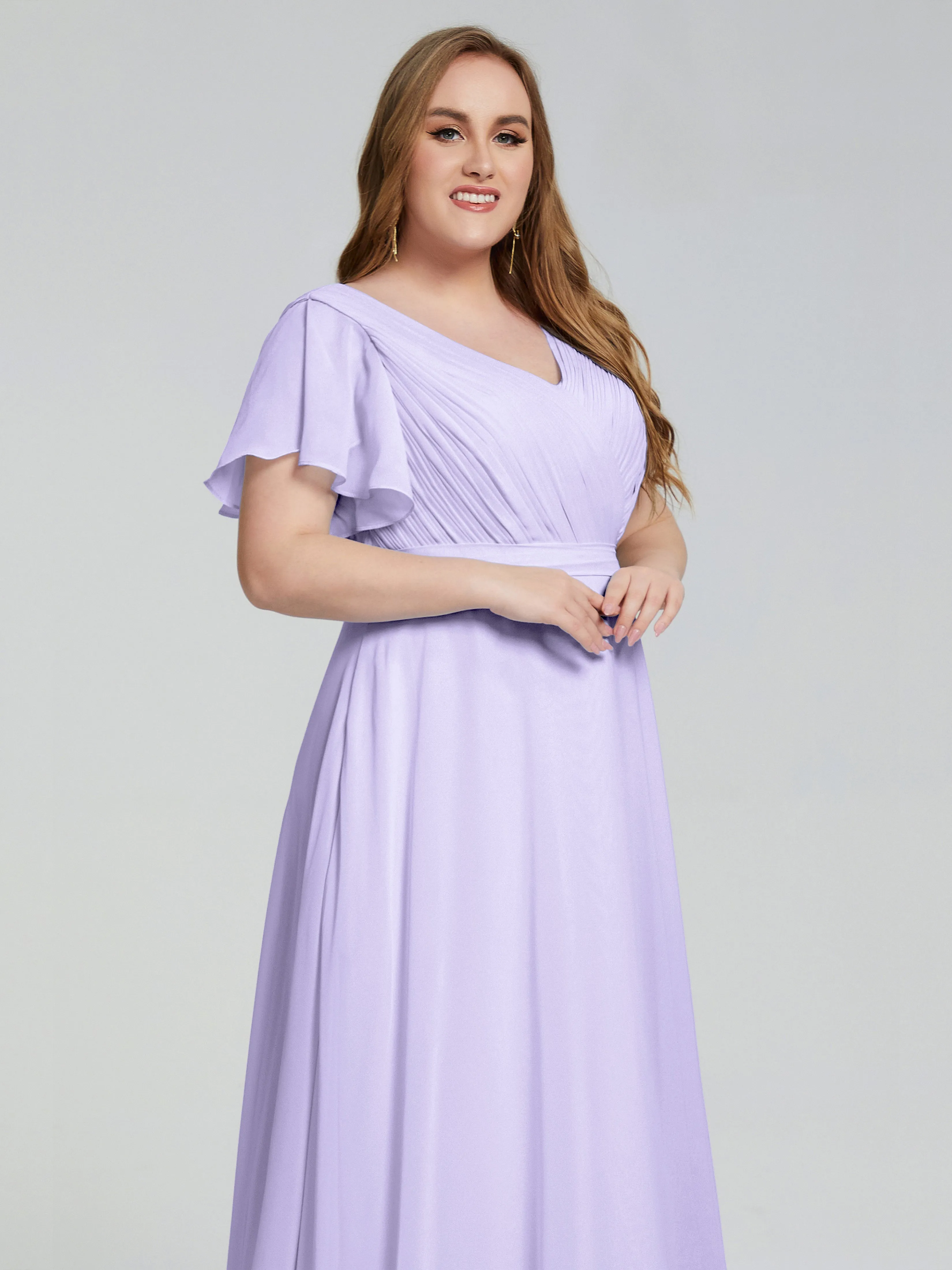 Plus Size Long Bridesmaid Dresses with Sleeves