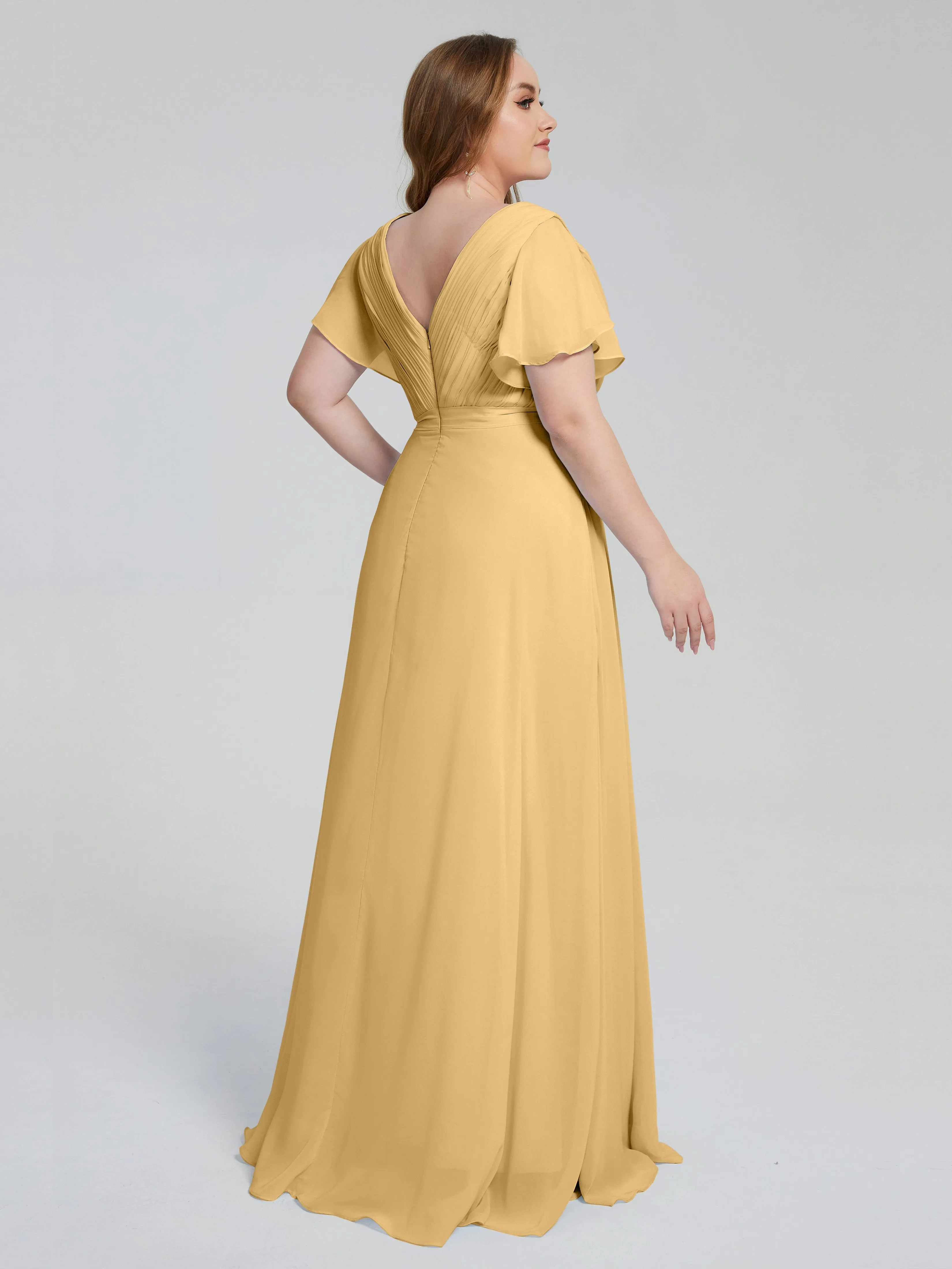 Plus Size Long Bridesmaid Dresses with Sleeves
