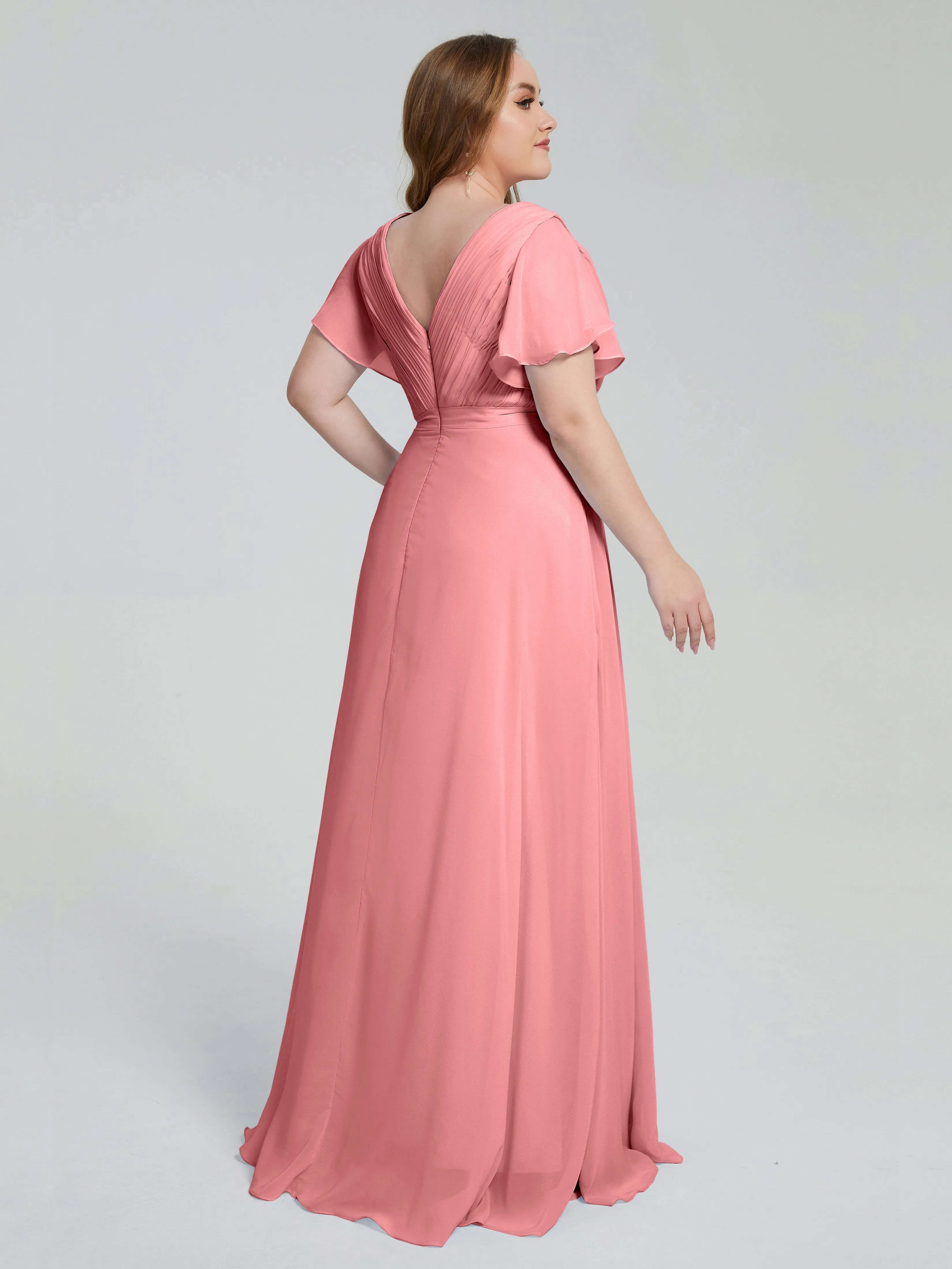 Plus Size Long Bridesmaid Dresses with Sleeves