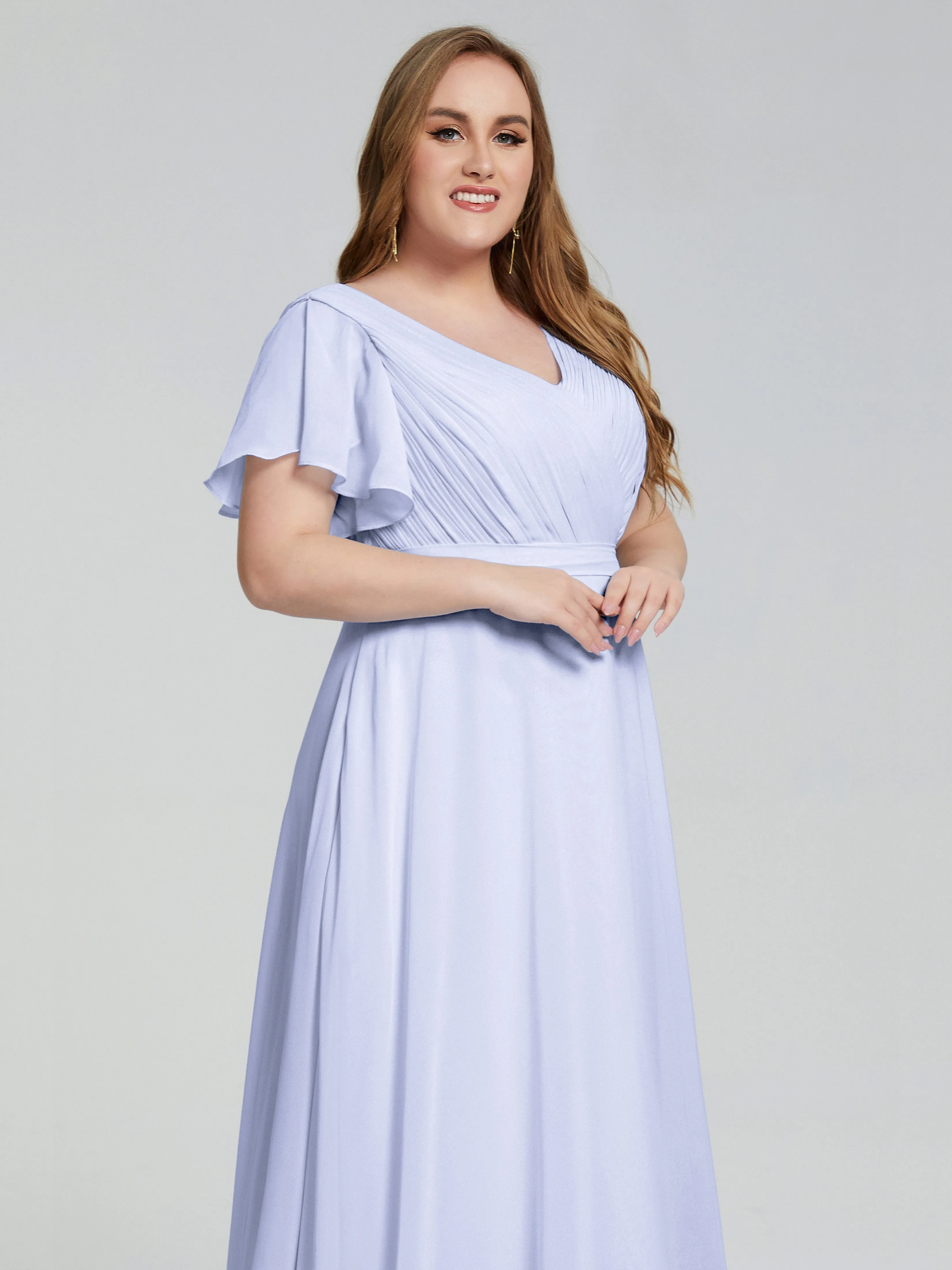 Plus Size Long Bridesmaid Dresses with Sleeves
