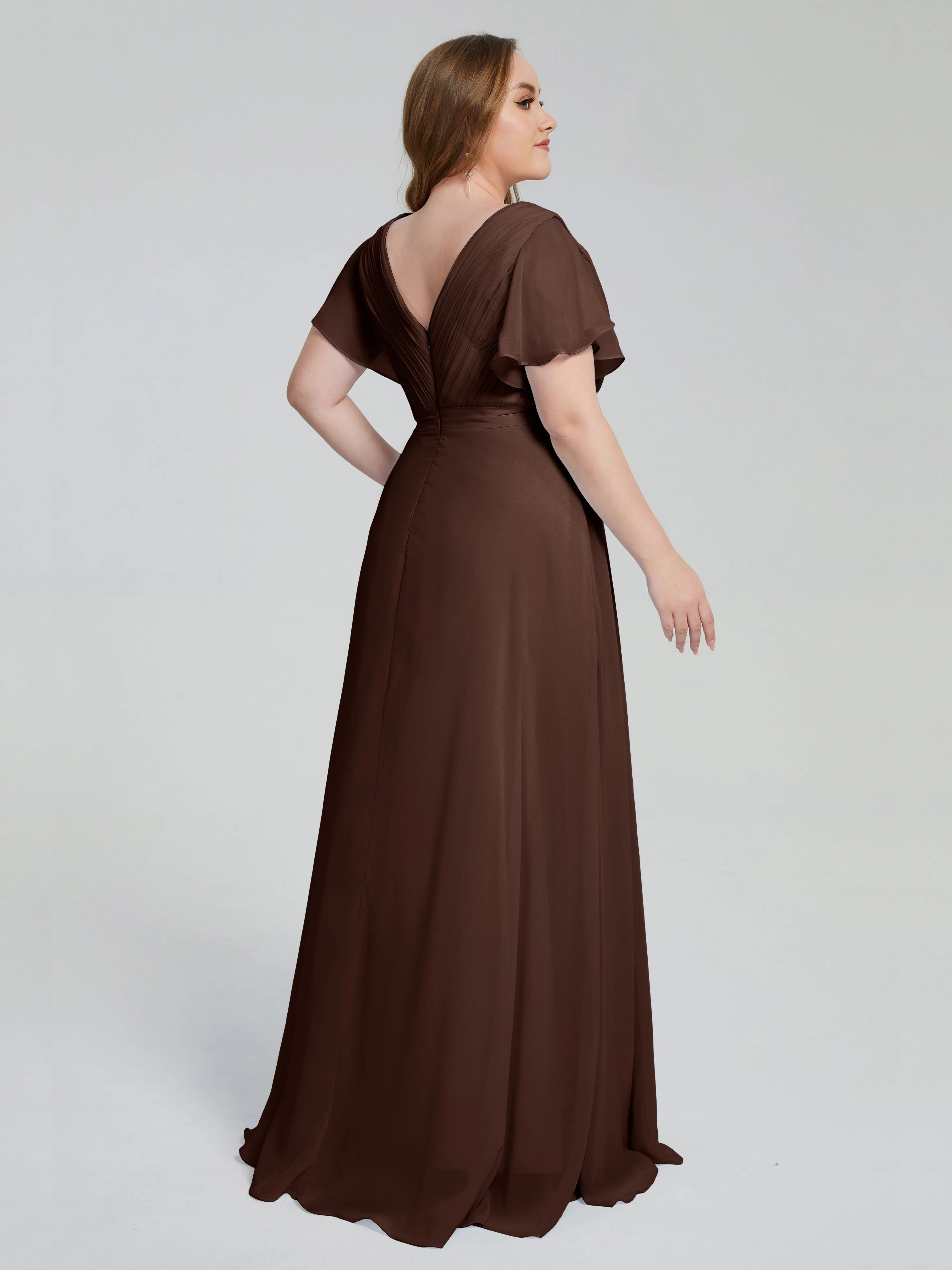 Plus Size Long Bridesmaid Dresses with Sleeves