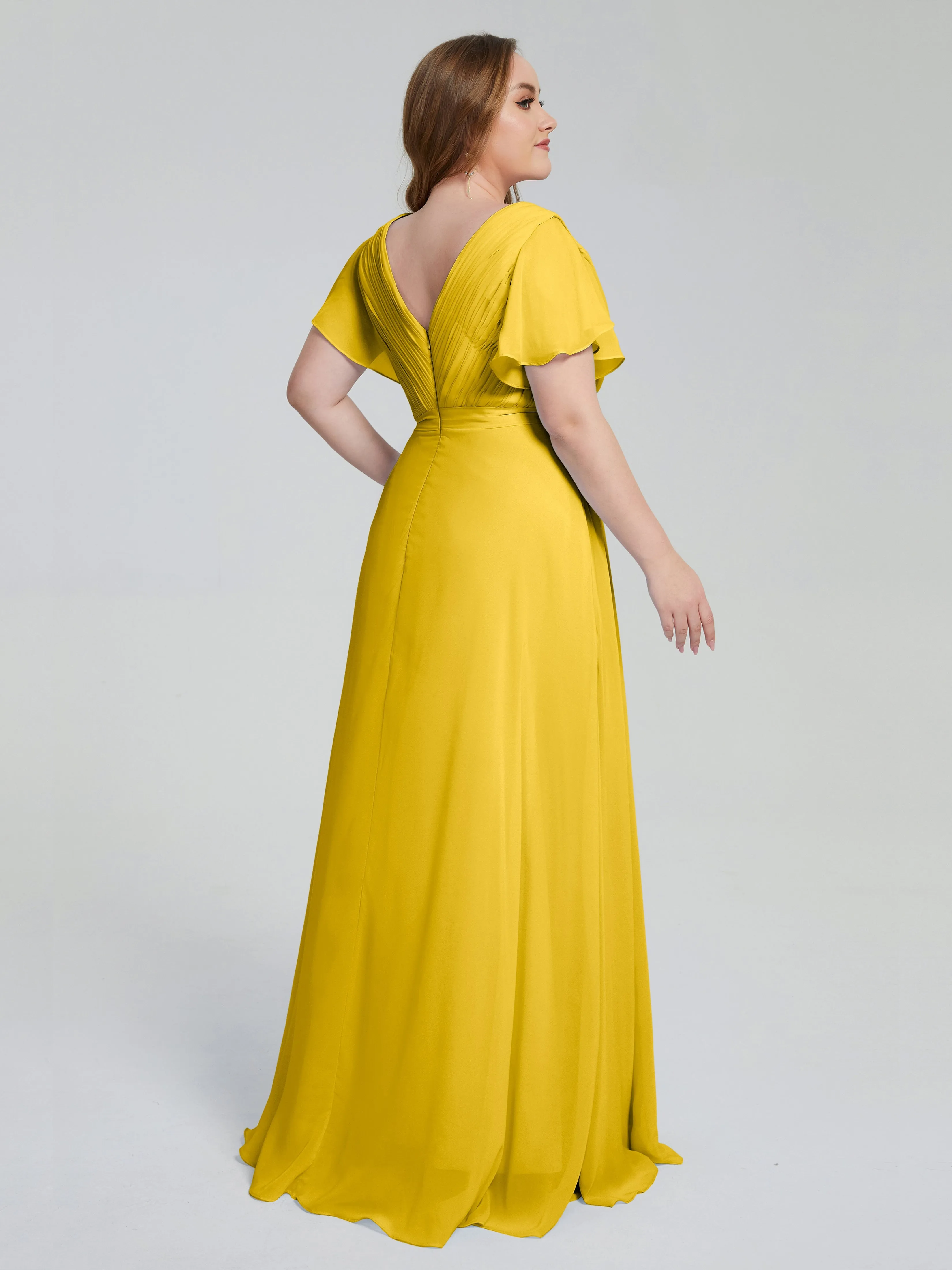 Plus Size Long Bridesmaid Dresses with Sleeves