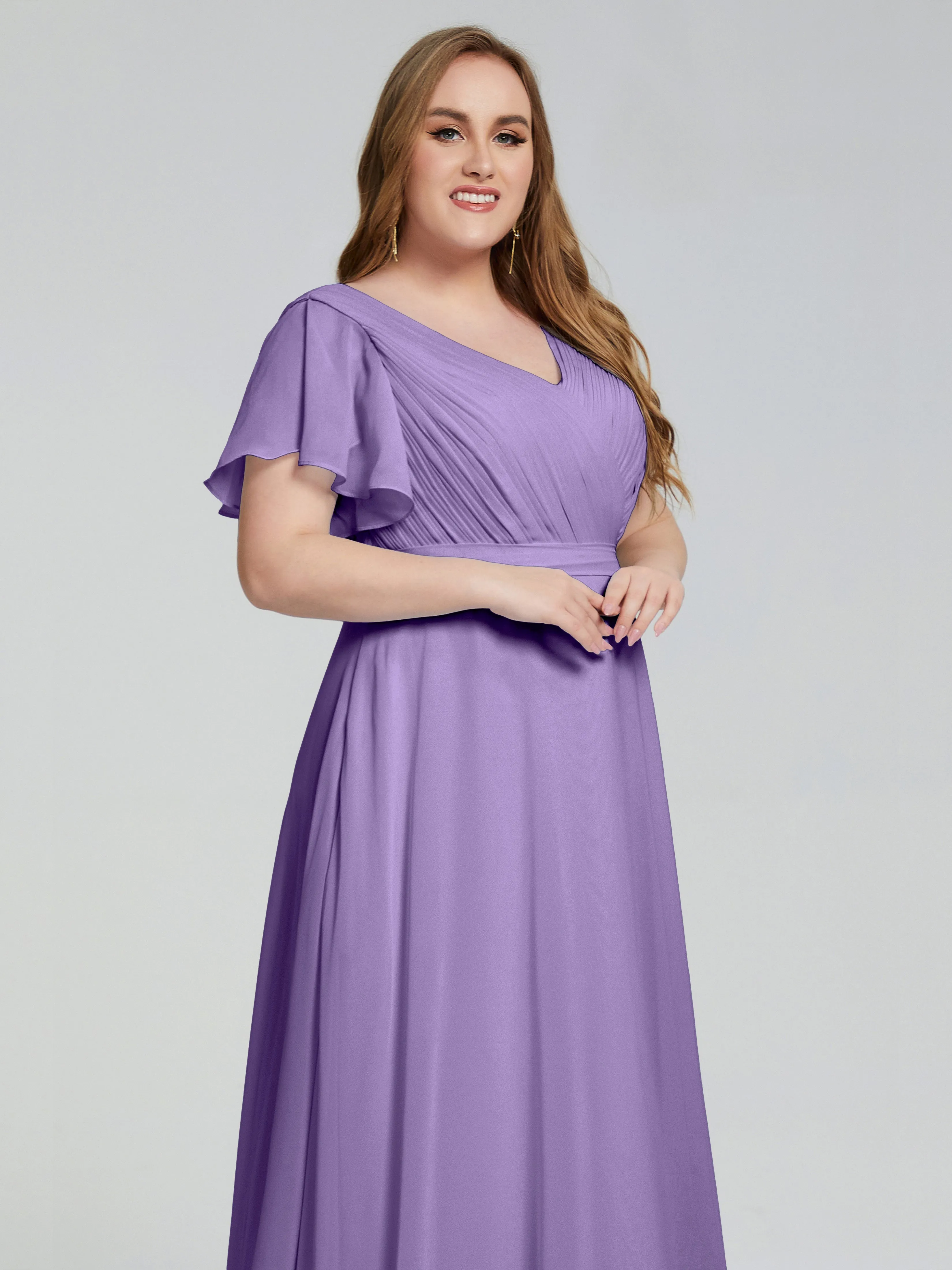 Plus Size Long Bridesmaid Dresses with Sleeves