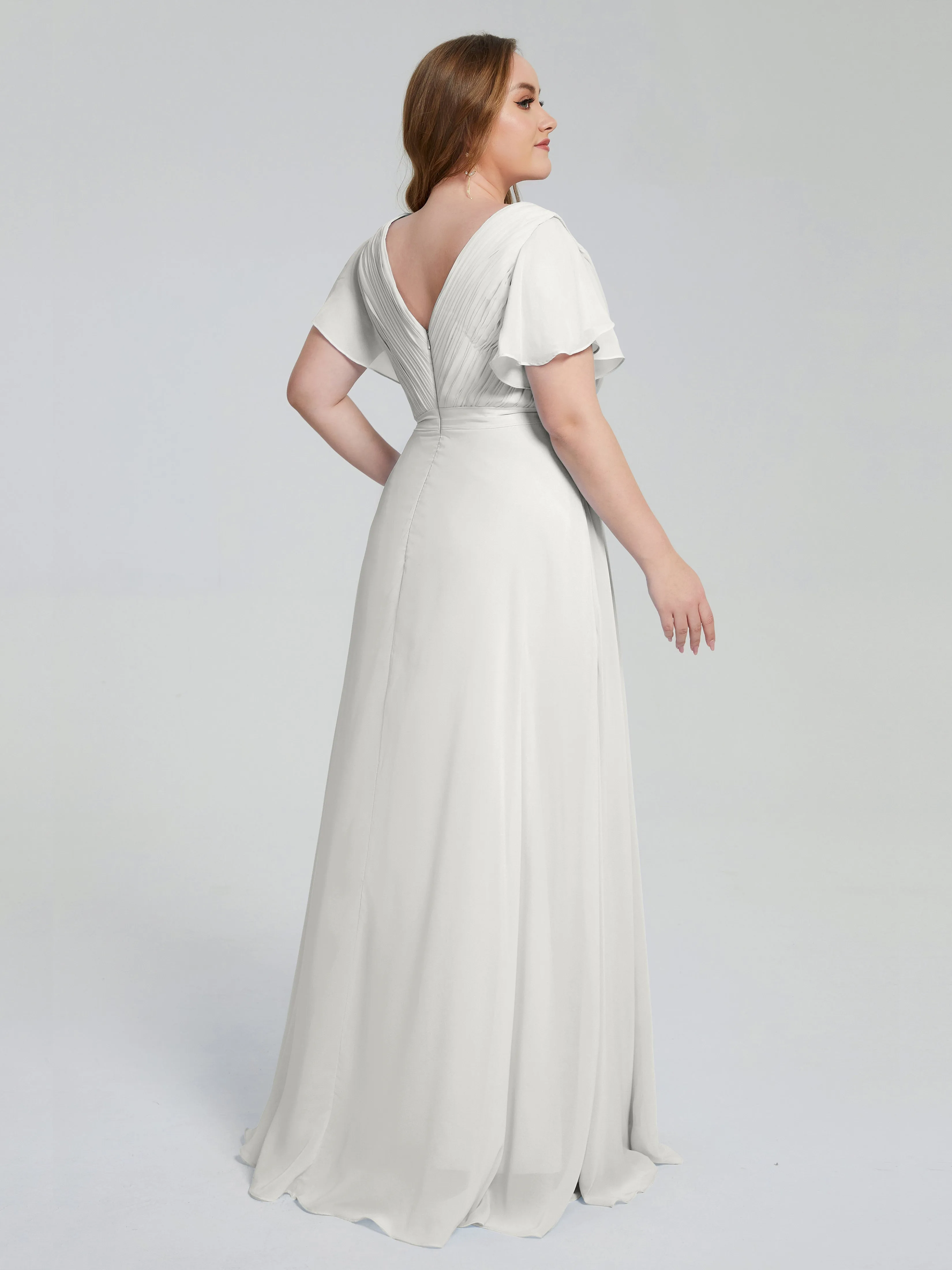 Plus Size Long Bridesmaid Dresses with Sleeves