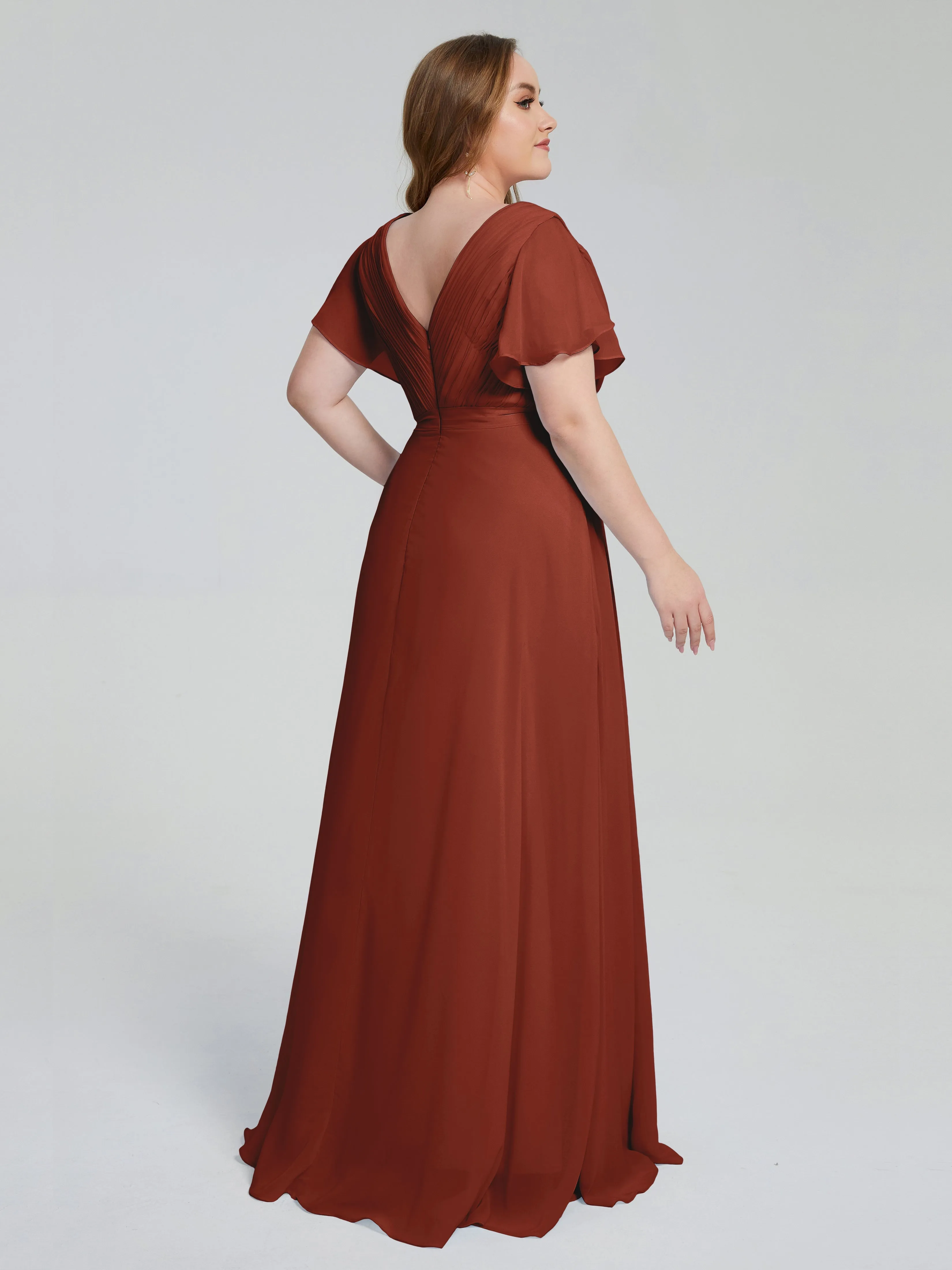 Plus Size Long Bridesmaid Dresses with Sleeves