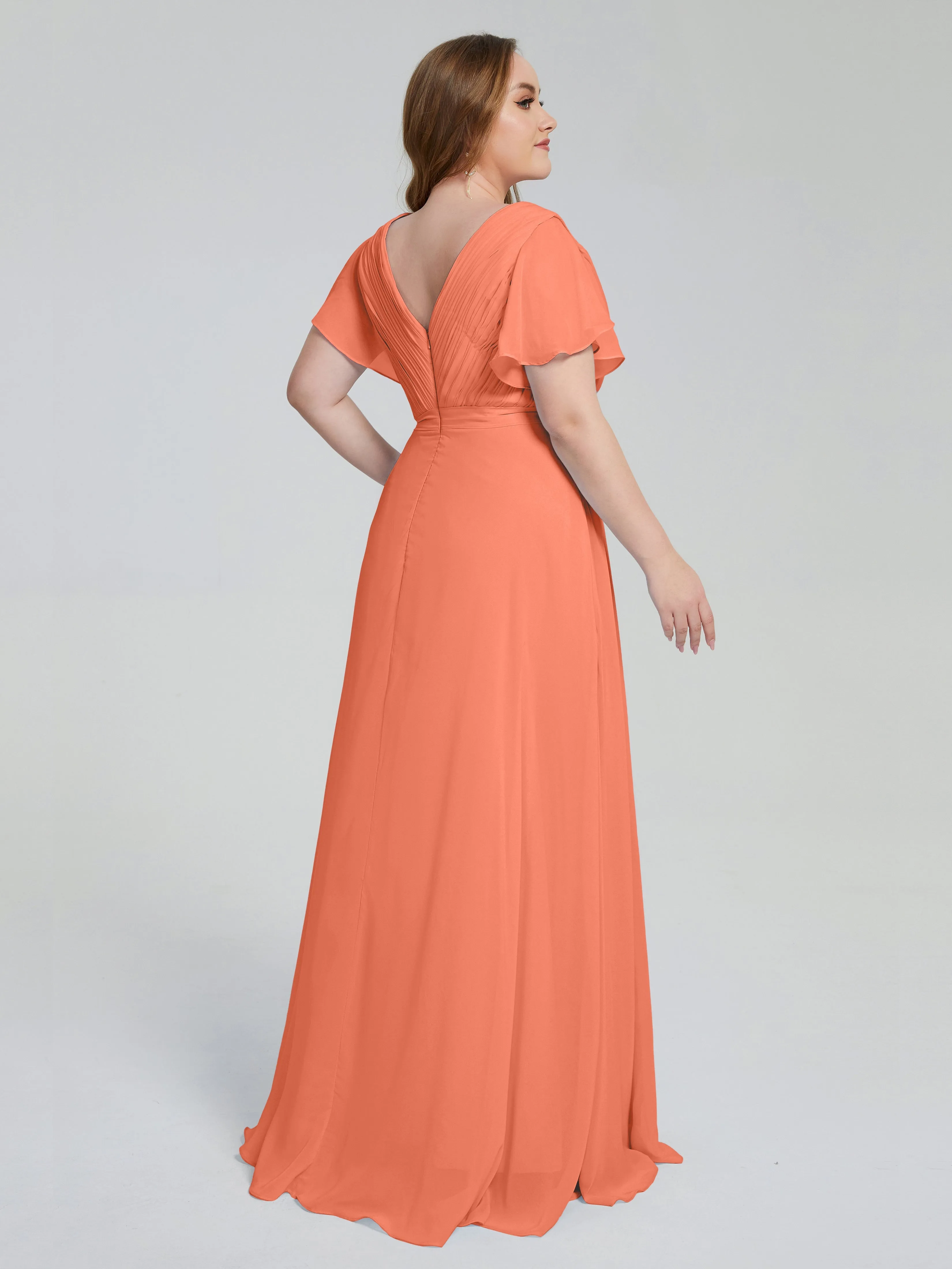 Plus Size Long Bridesmaid Dresses with Sleeves
