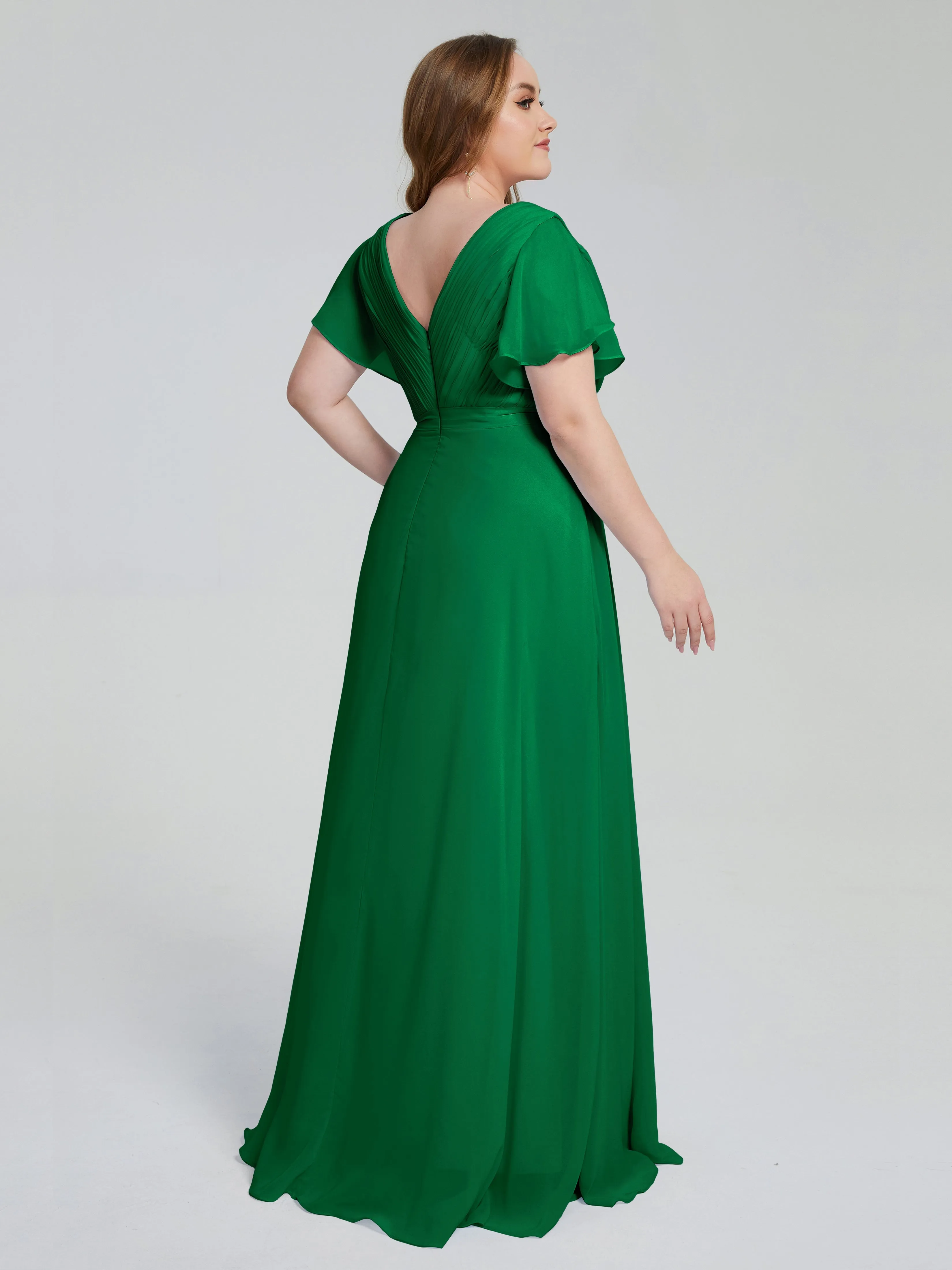 Plus Size Long Bridesmaid Dresses with Sleeves