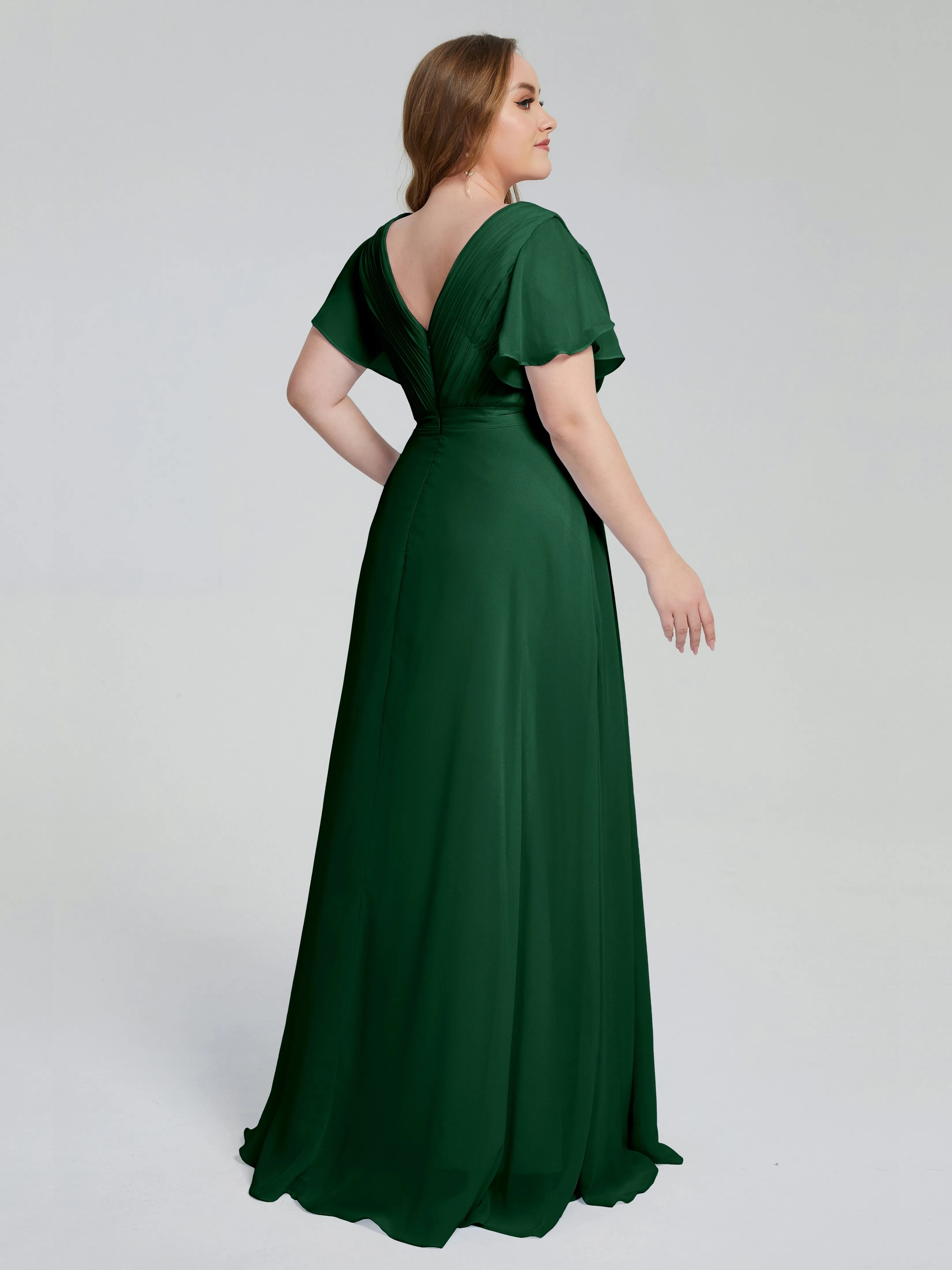 Plus Size Long Bridesmaid Dresses with Sleeves