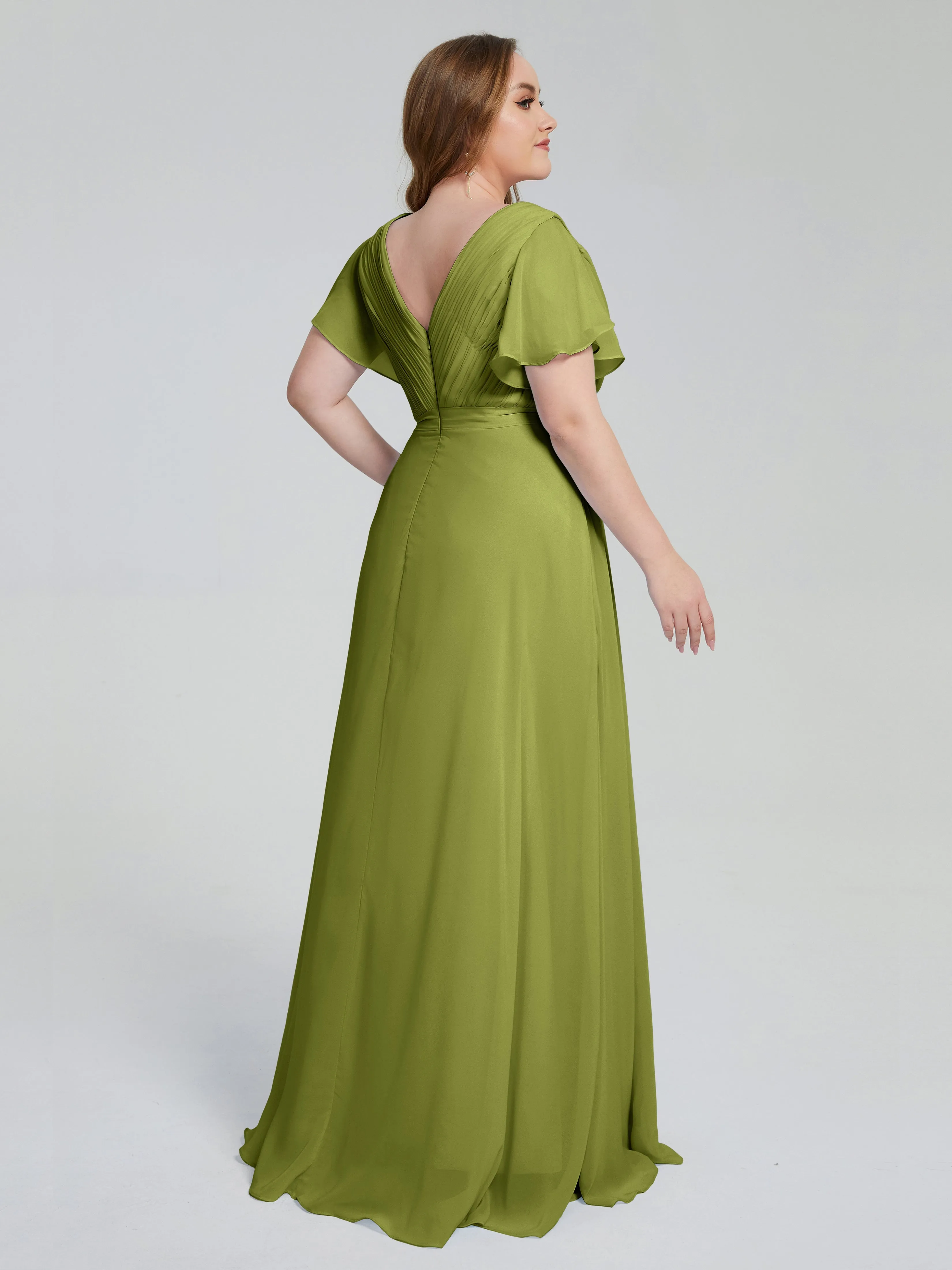 Plus Size Long Bridesmaid Dresses with Sleeves