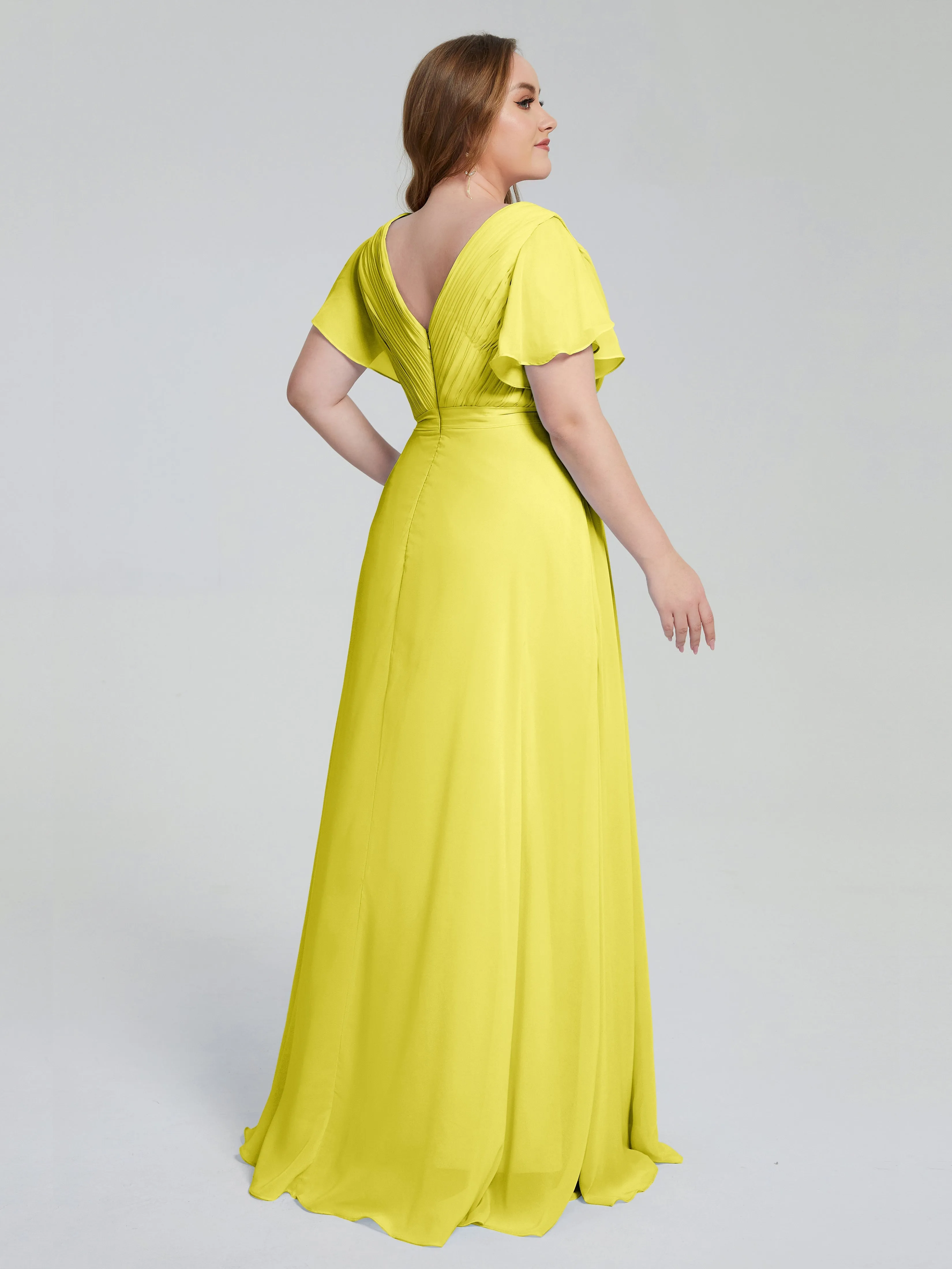 Plus Size Long Bridesmaid Dresses with Sleeves