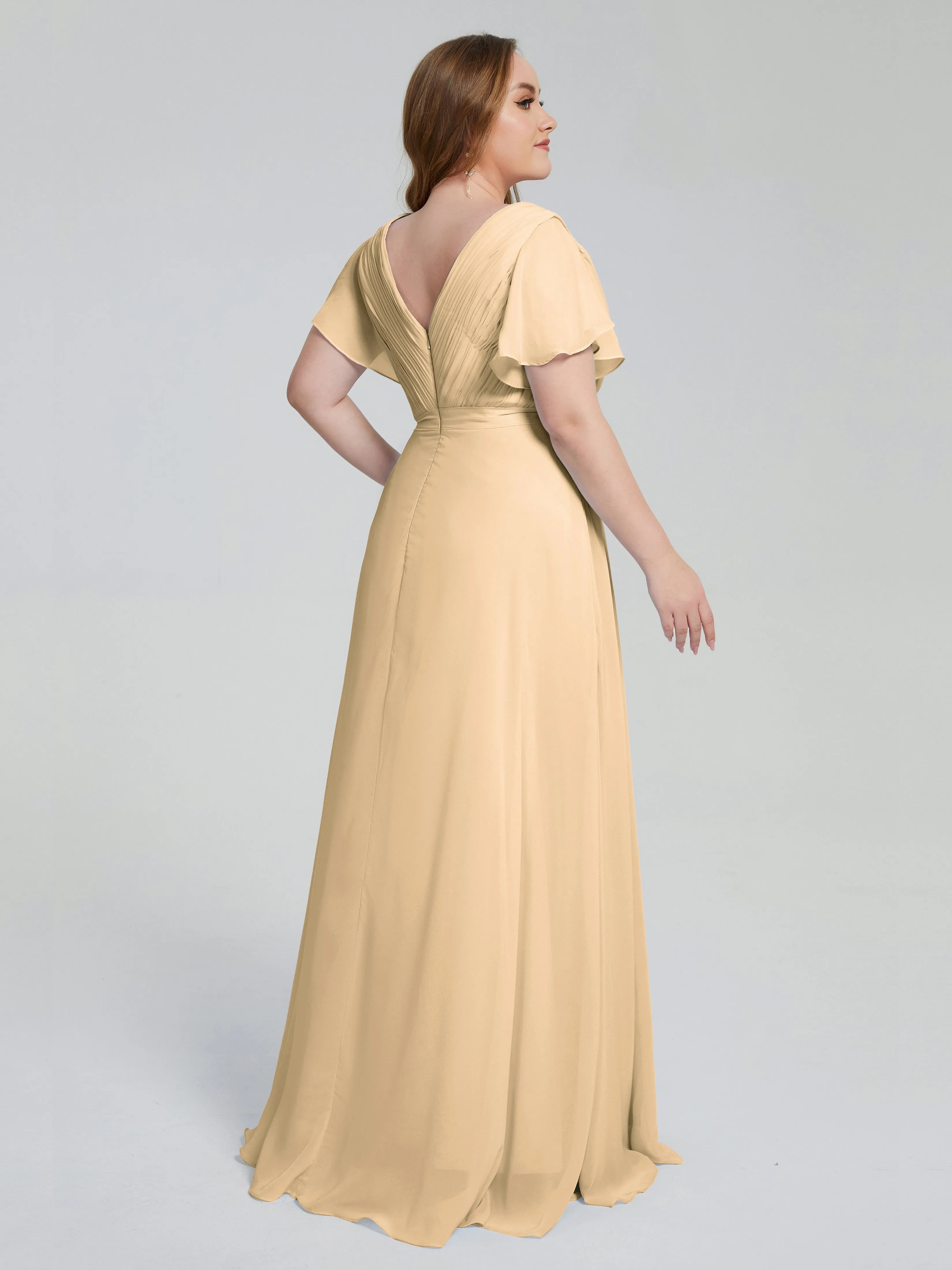 Plus Size Long Bridesmaid Dresses with Sleeves