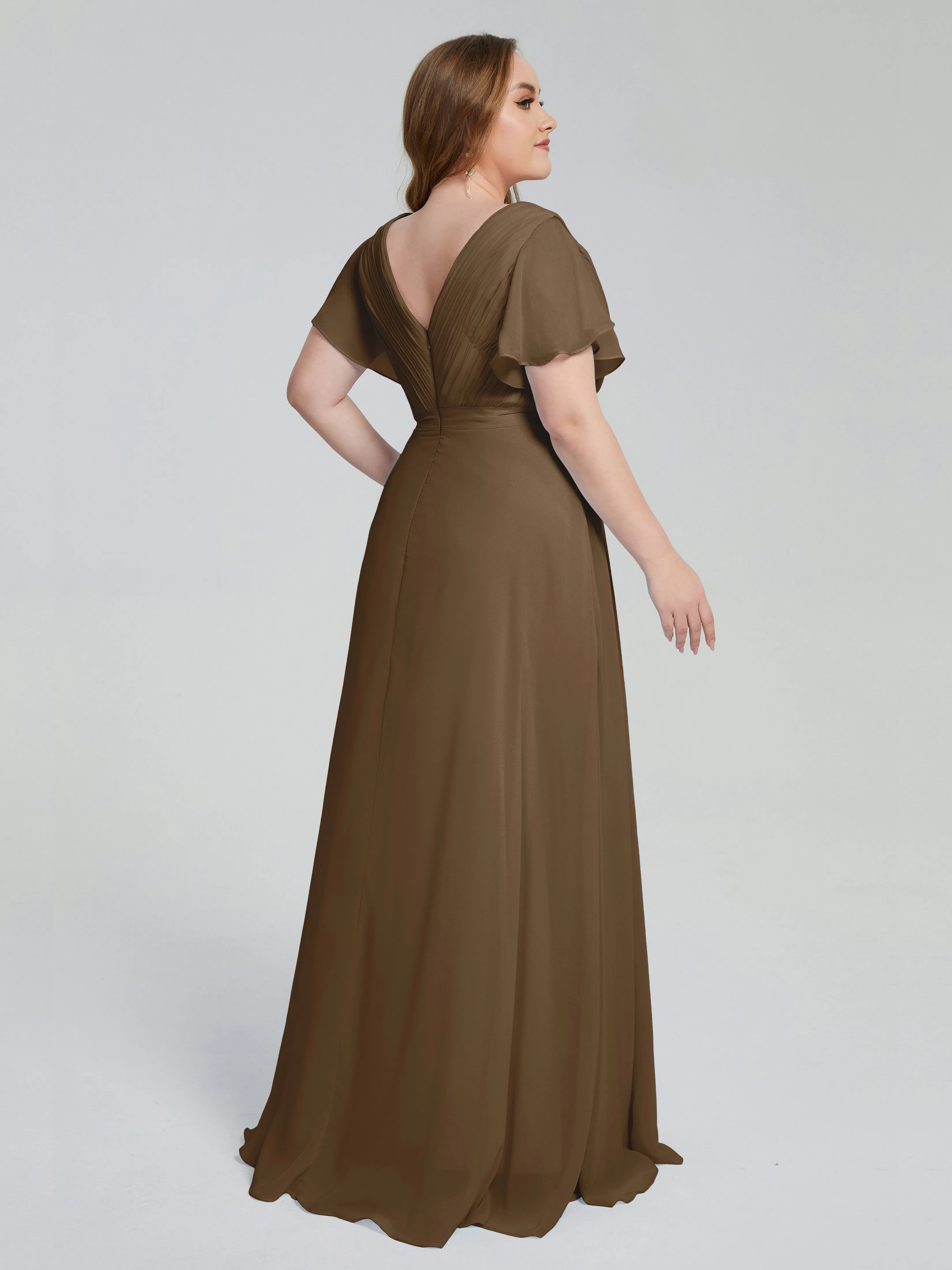 Plus Size Long Bridesmaid Dresses with Sleeves