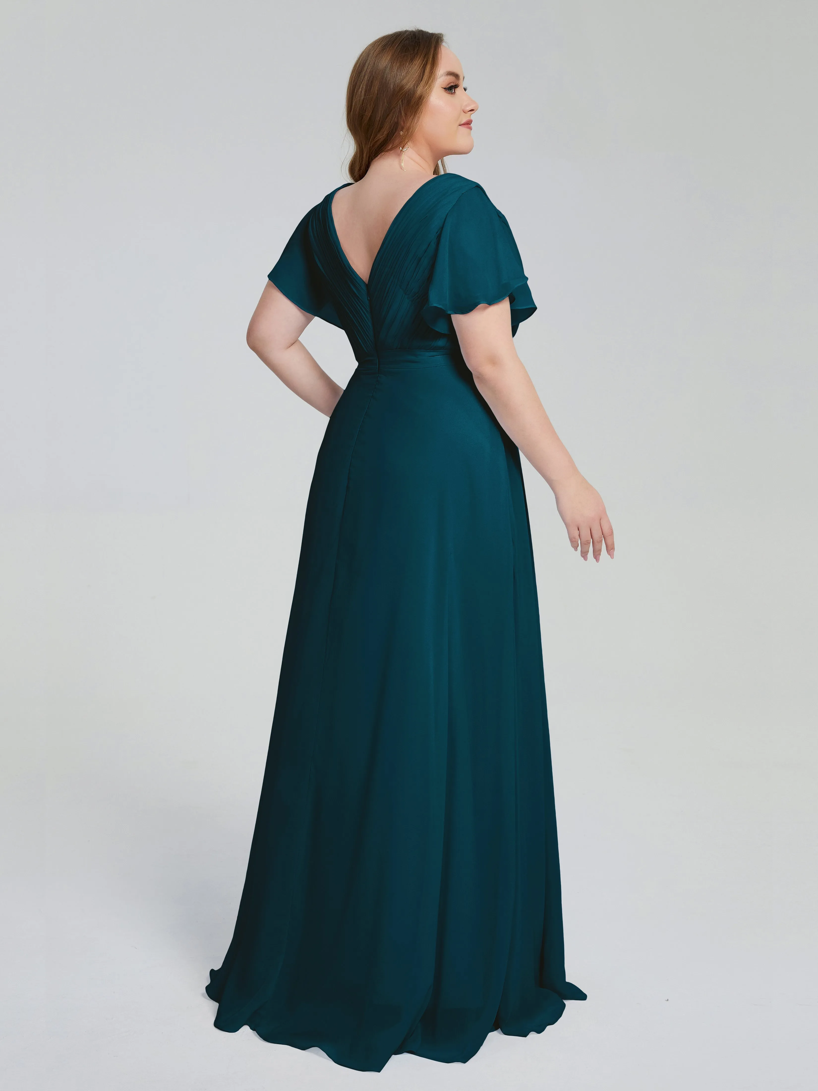 Plus Size Long Bridesmaid Dresses with Sleeves