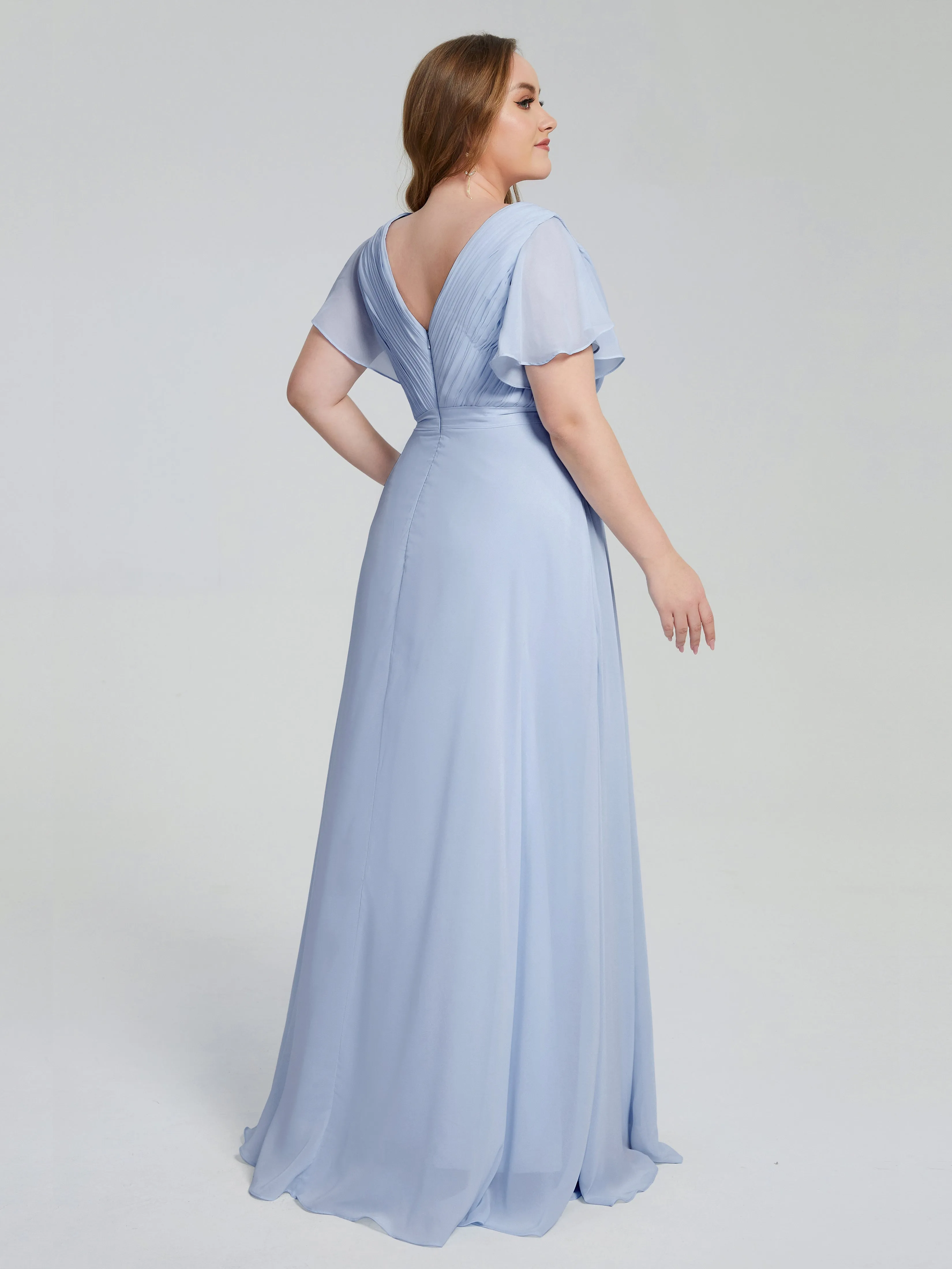 Plus Size Long Bridesmaid Dresses with Sleeves