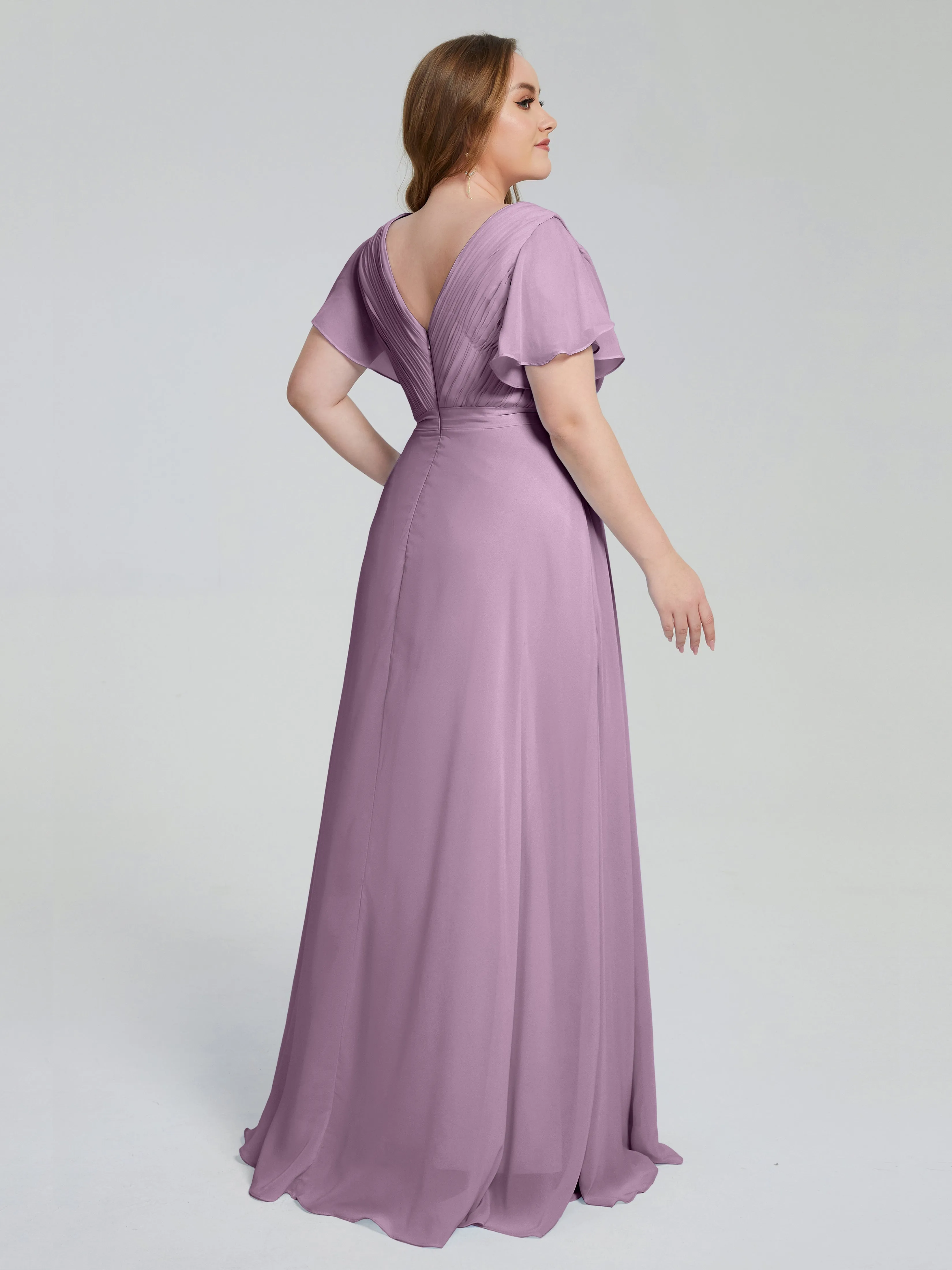 Plus Size Long Bridesmaid Dresses with Sleeves