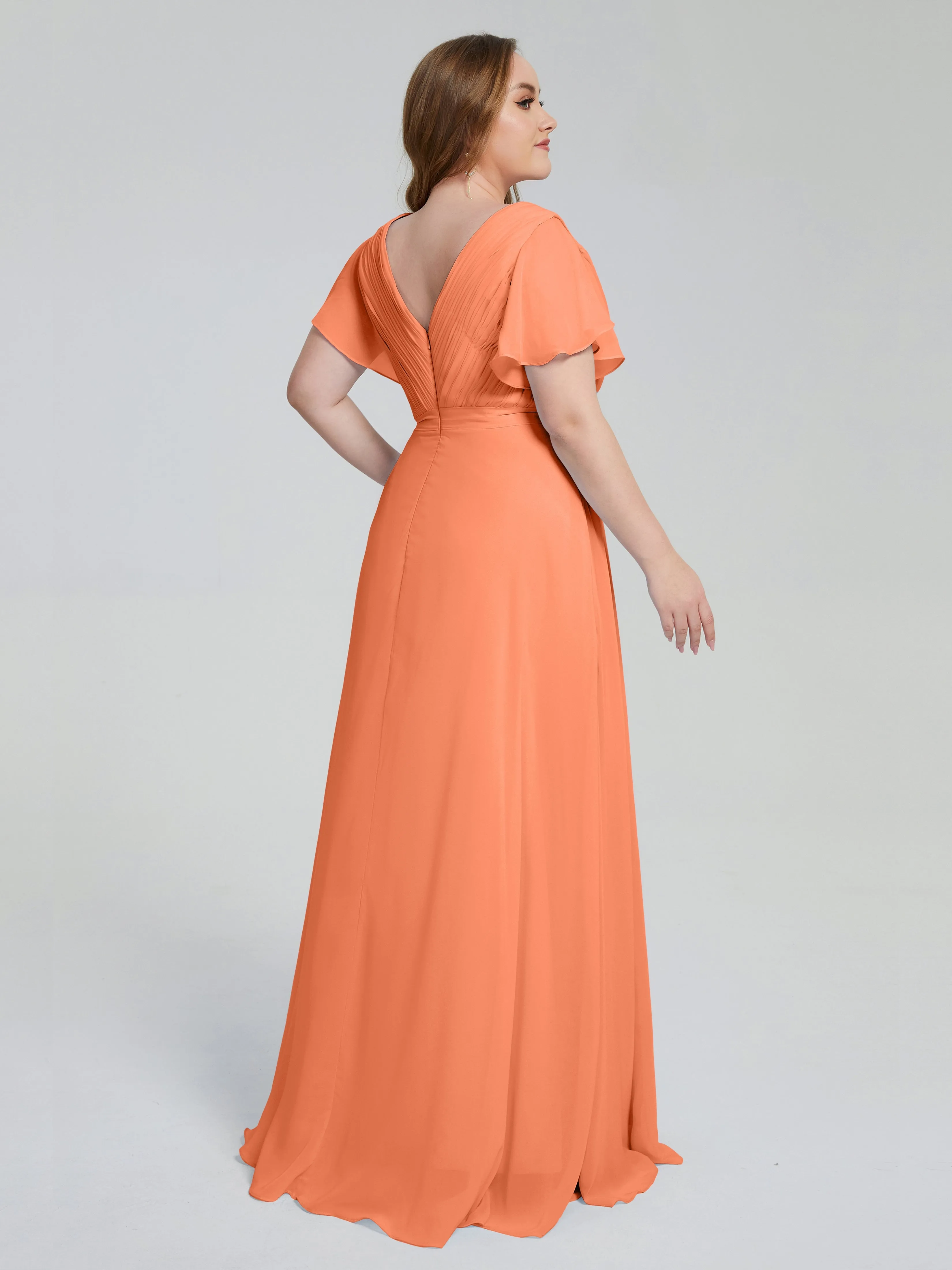 Plus Size Long Bridesmaid Dresses with Sleeves