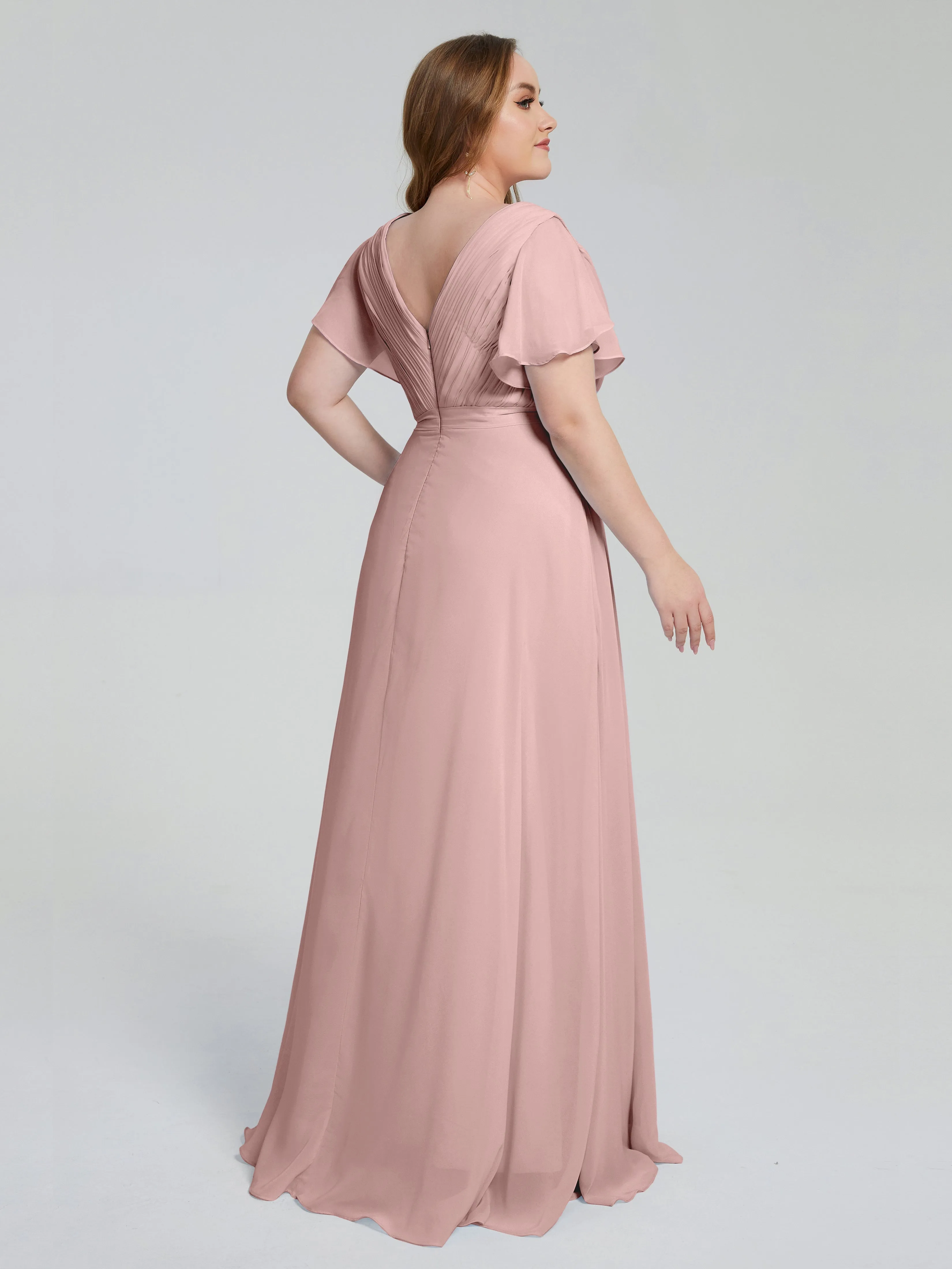 Plus Size Long Bridesmaid Dresses with Sleeves