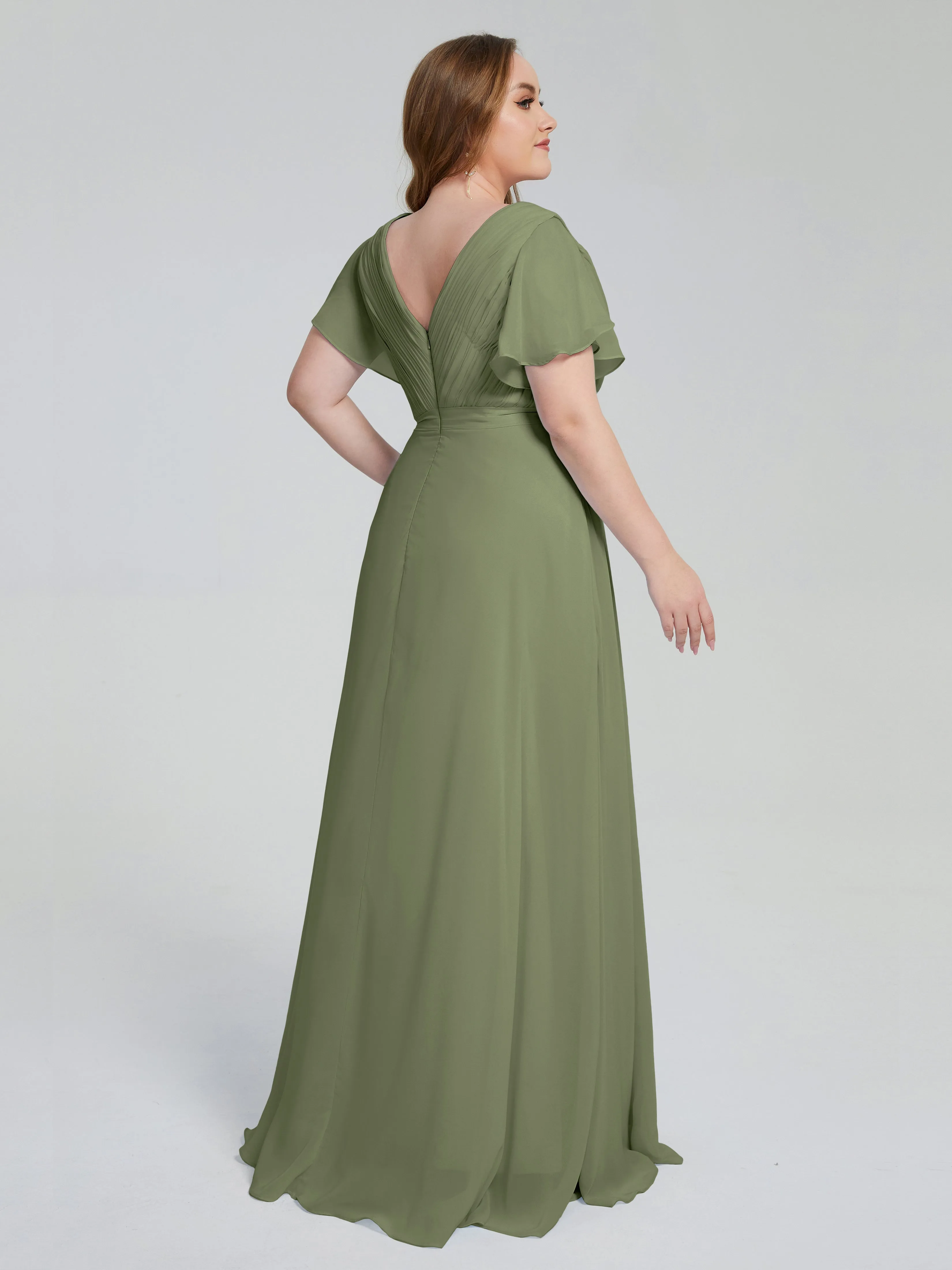 Plus Size Long Bridesmaid Dresses with Sleeves