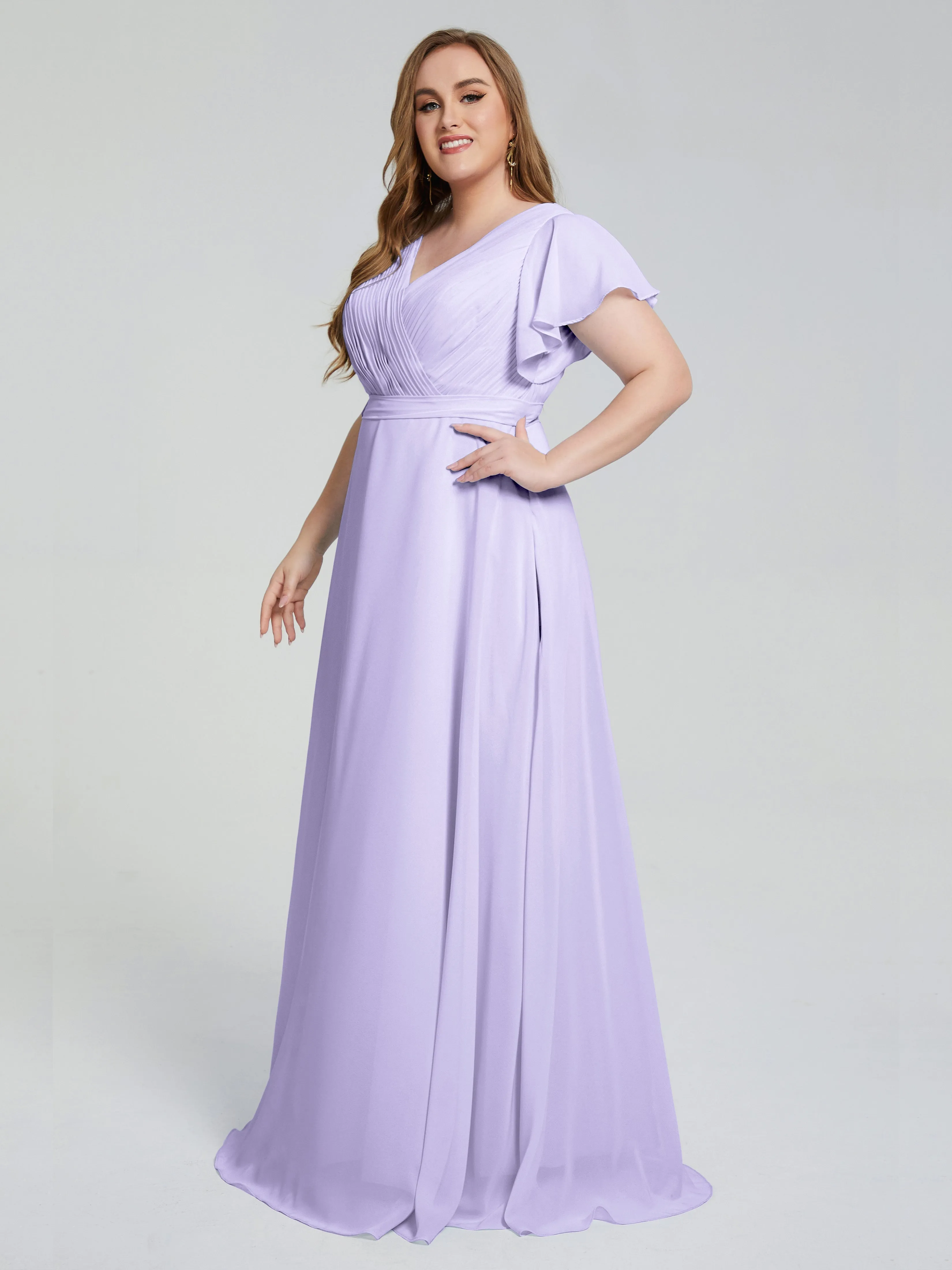 Plus Size Long Bridesmaid Dresses with Sleeves