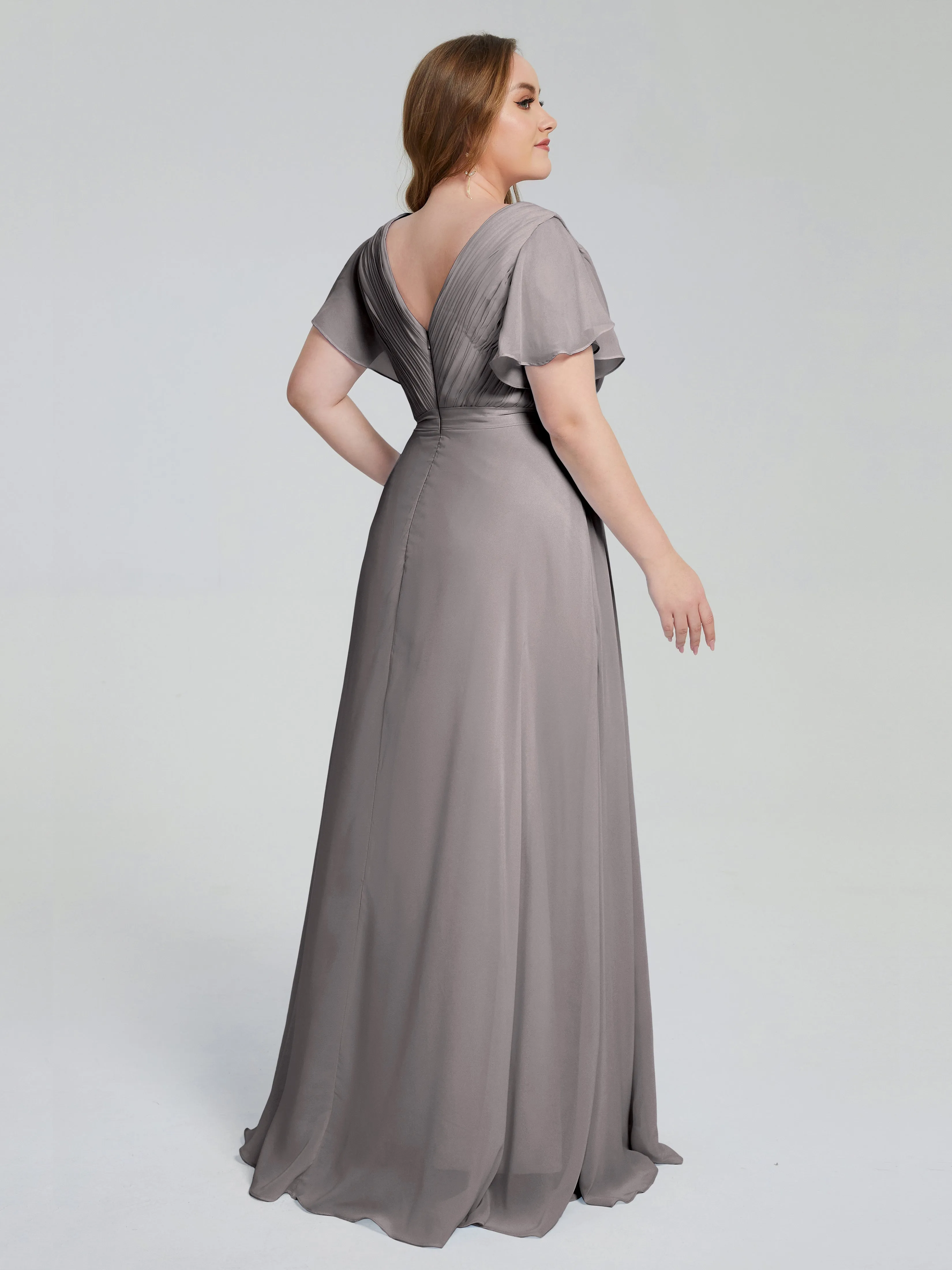 Plus Size Long Bridesmaid Dresses with Sleeves