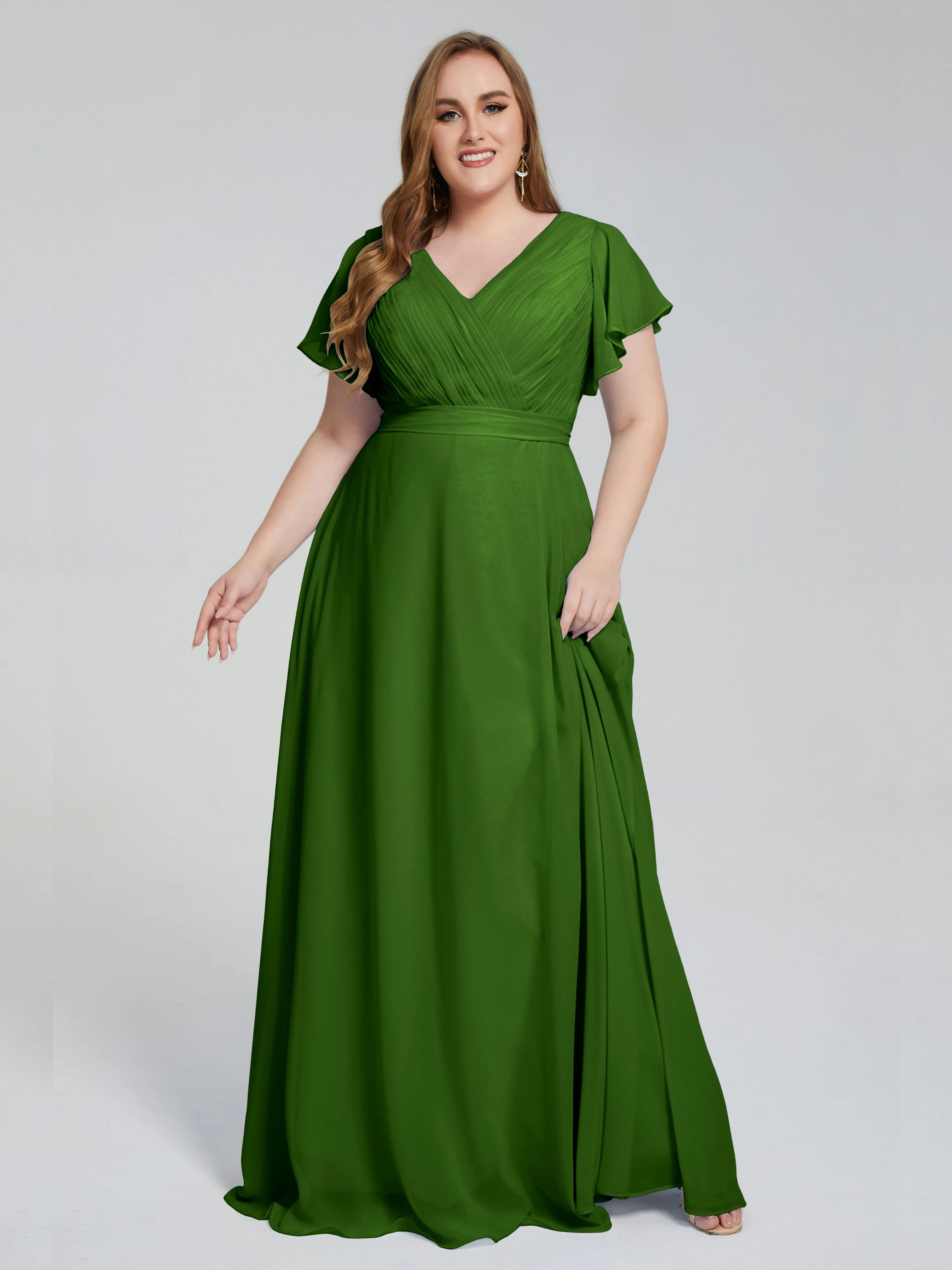 Plus Size Long Bridesmaid Dresses with Sleeves