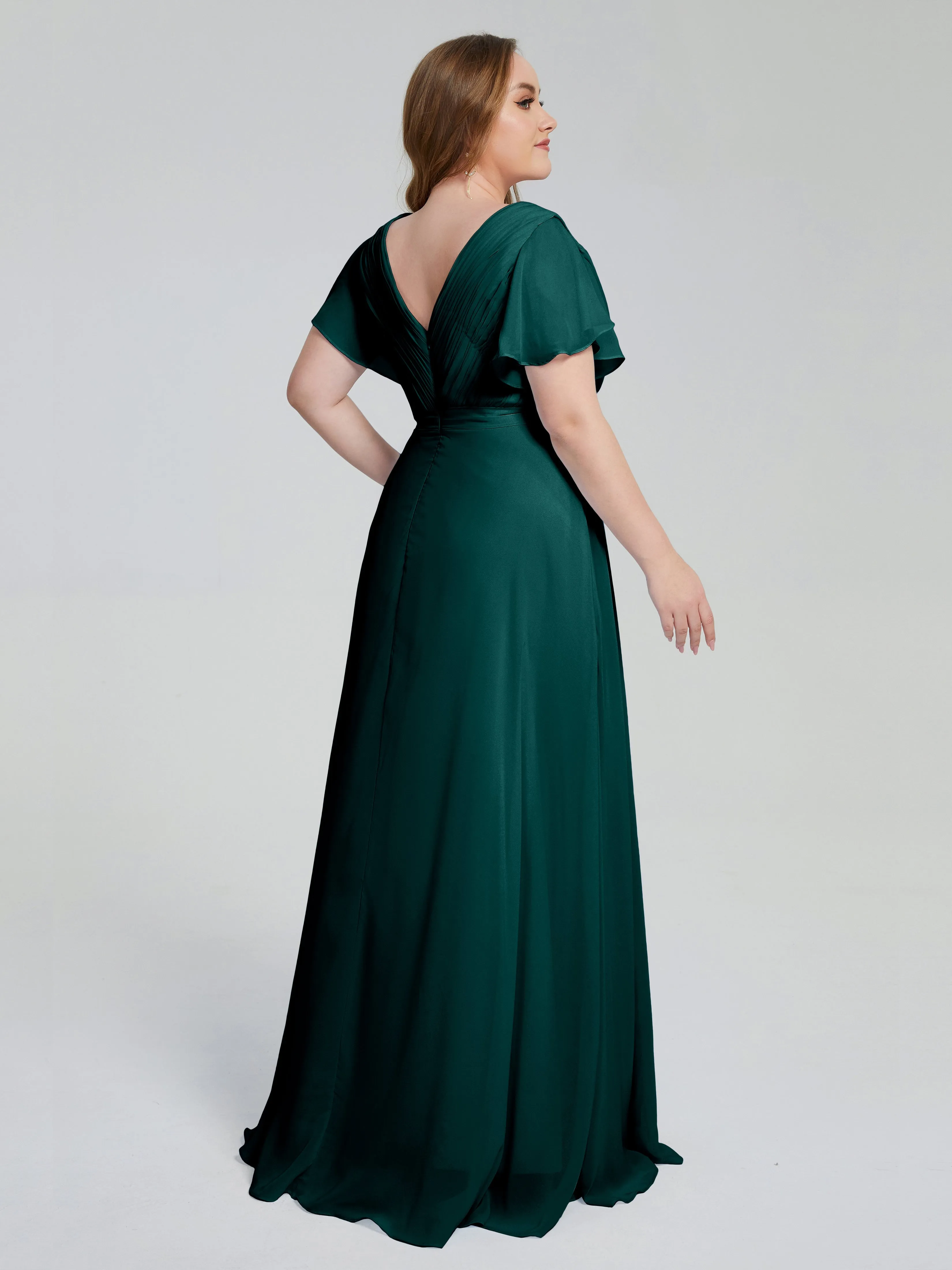 Plus Size Long Bridesmaid Dresses with Sleeves