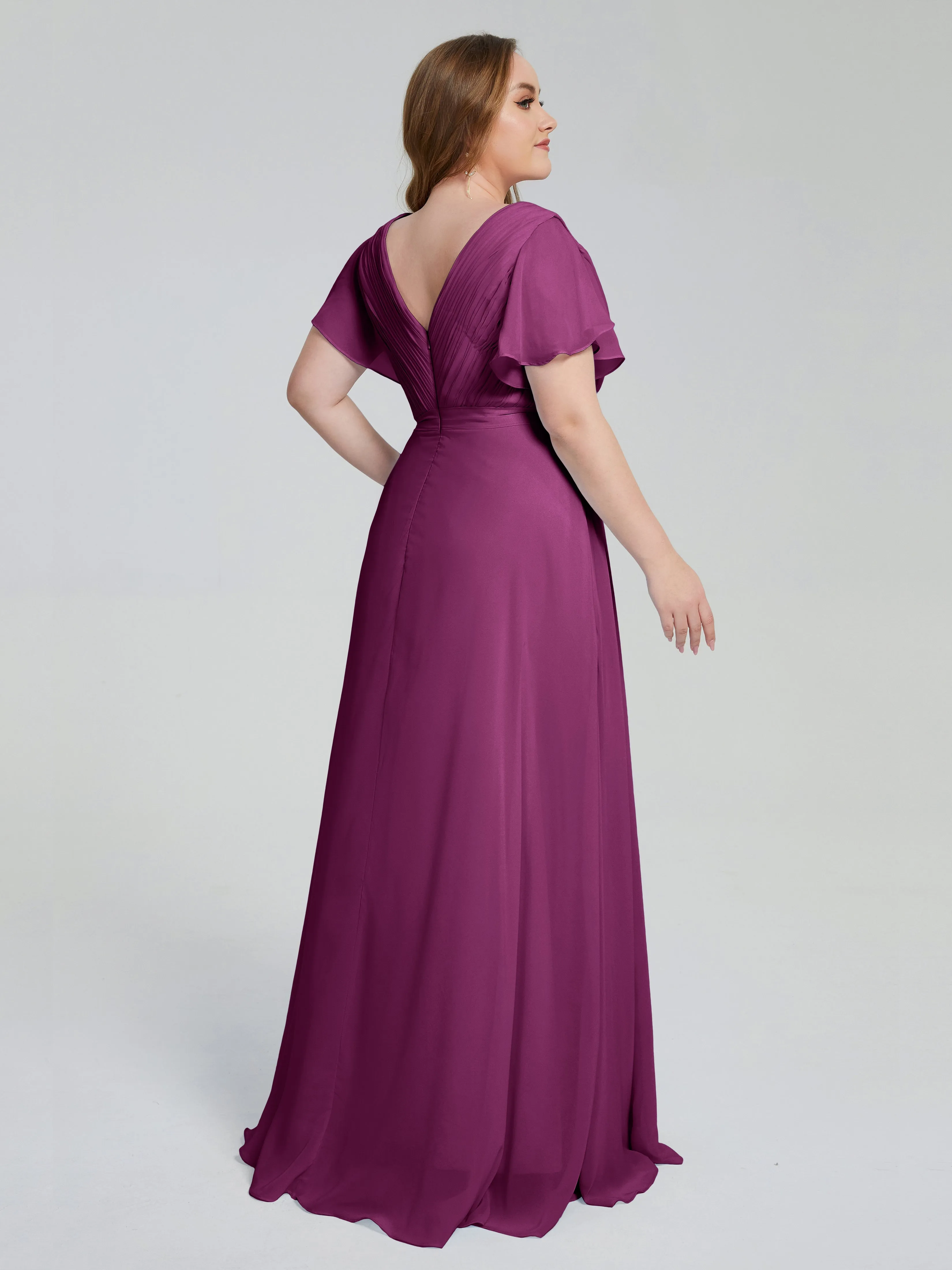 Plus Size Long Bridesmaid Dresses with Sleeves