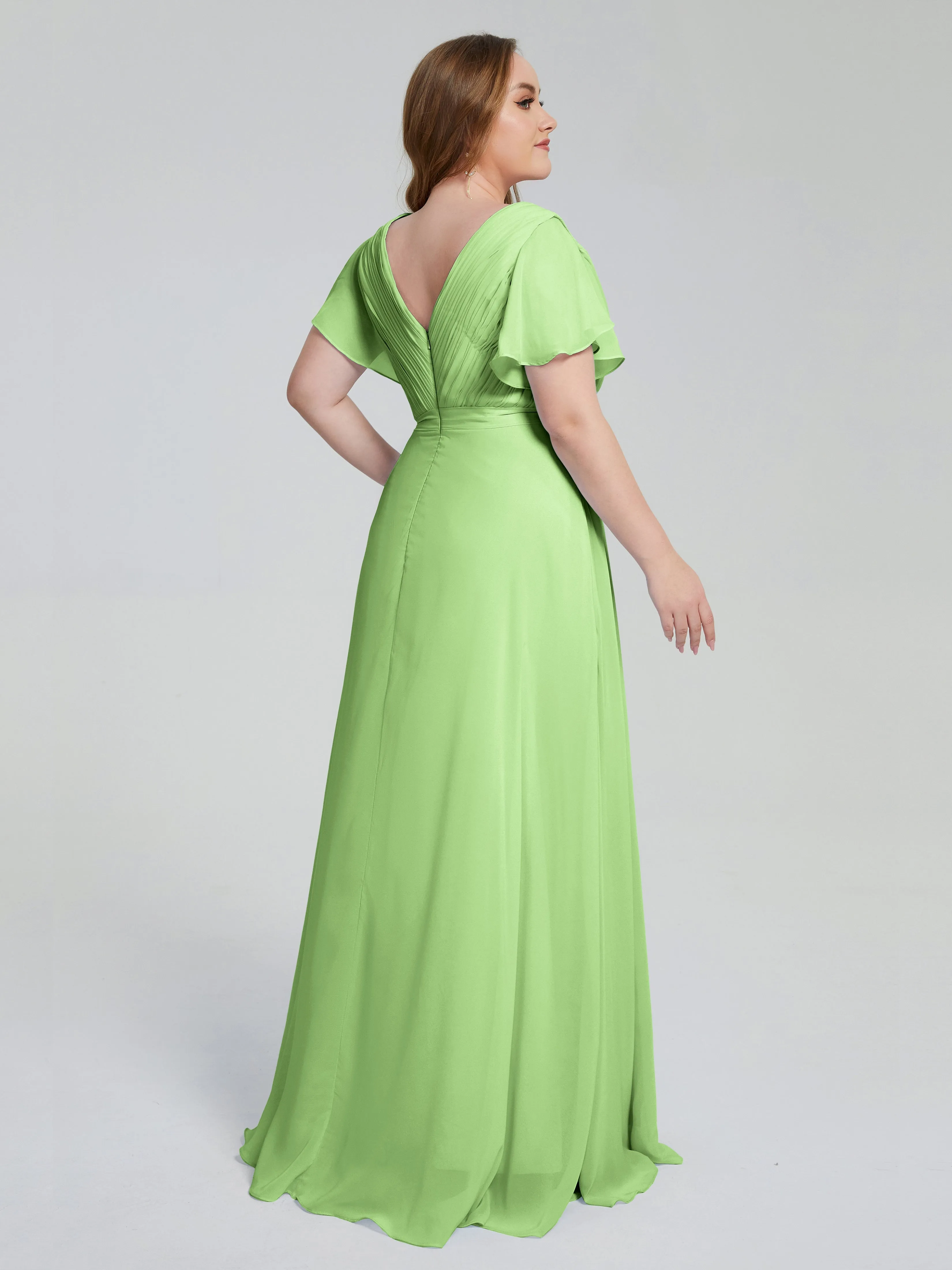 Plus Size Long Bridesmaid Dresses with Sleeves