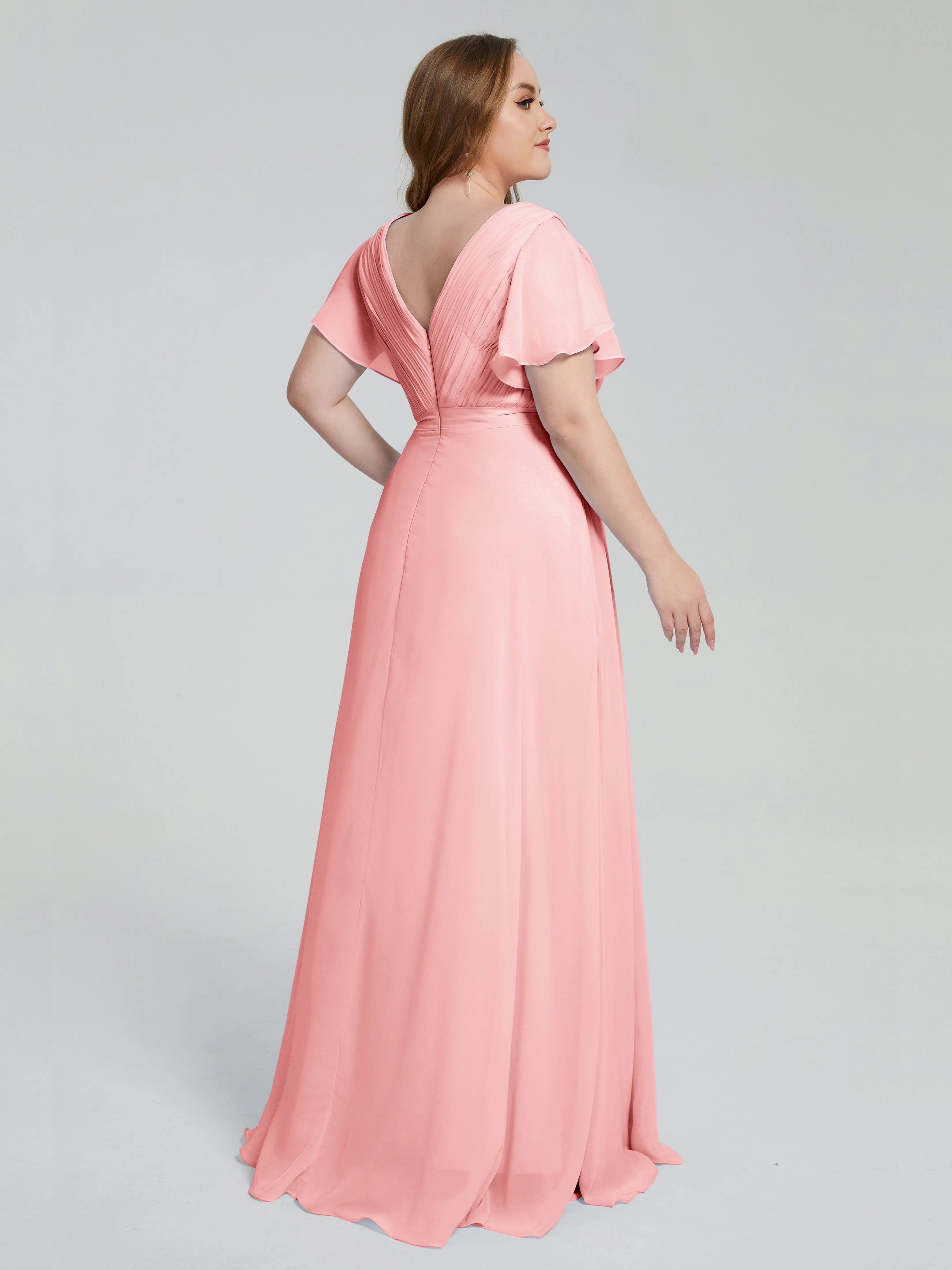 Plus Size Long Bridesmaid Dresses with Sleeves