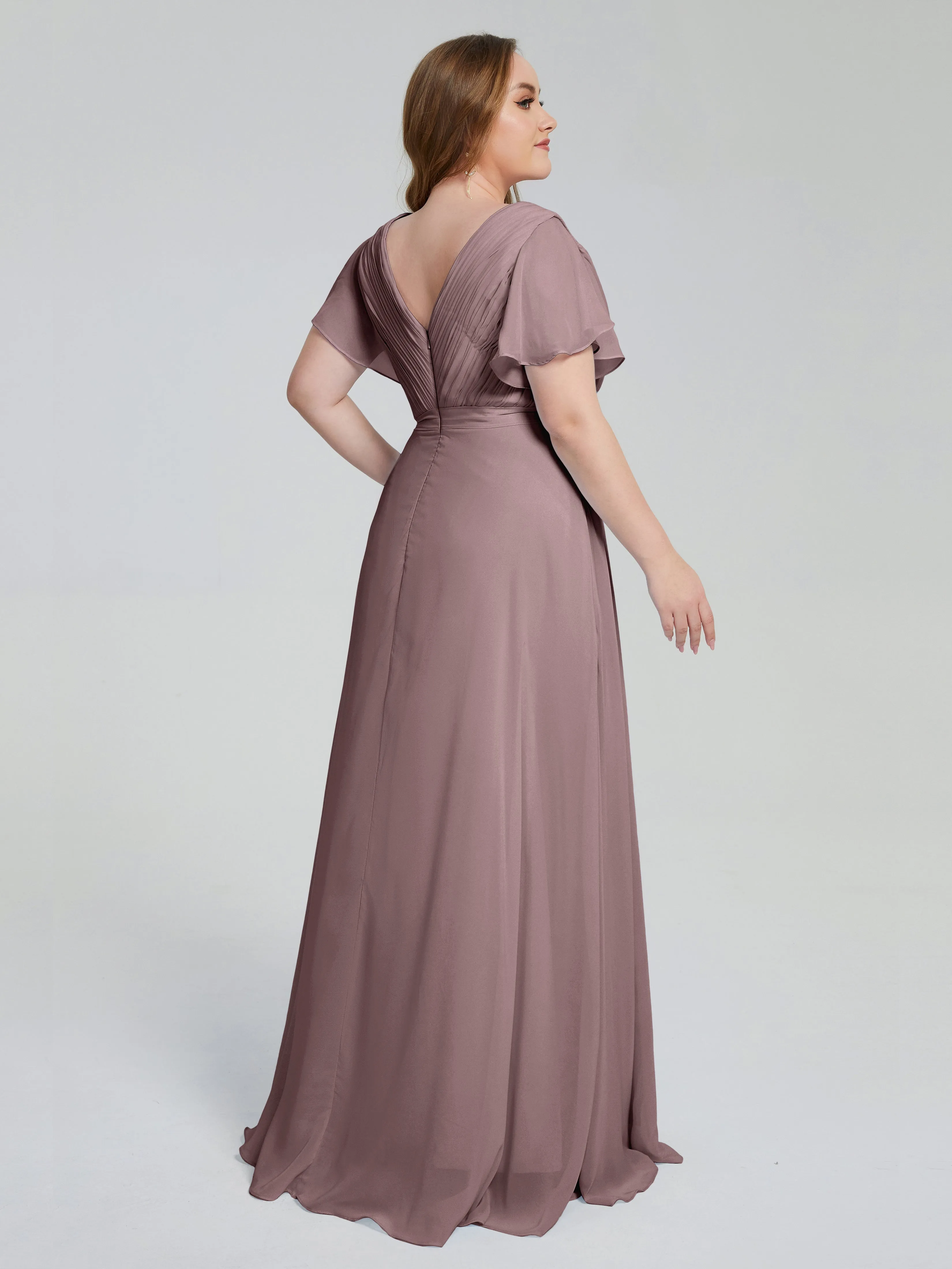 Plus Size Long Bridesmaid Dresses with Sleeves