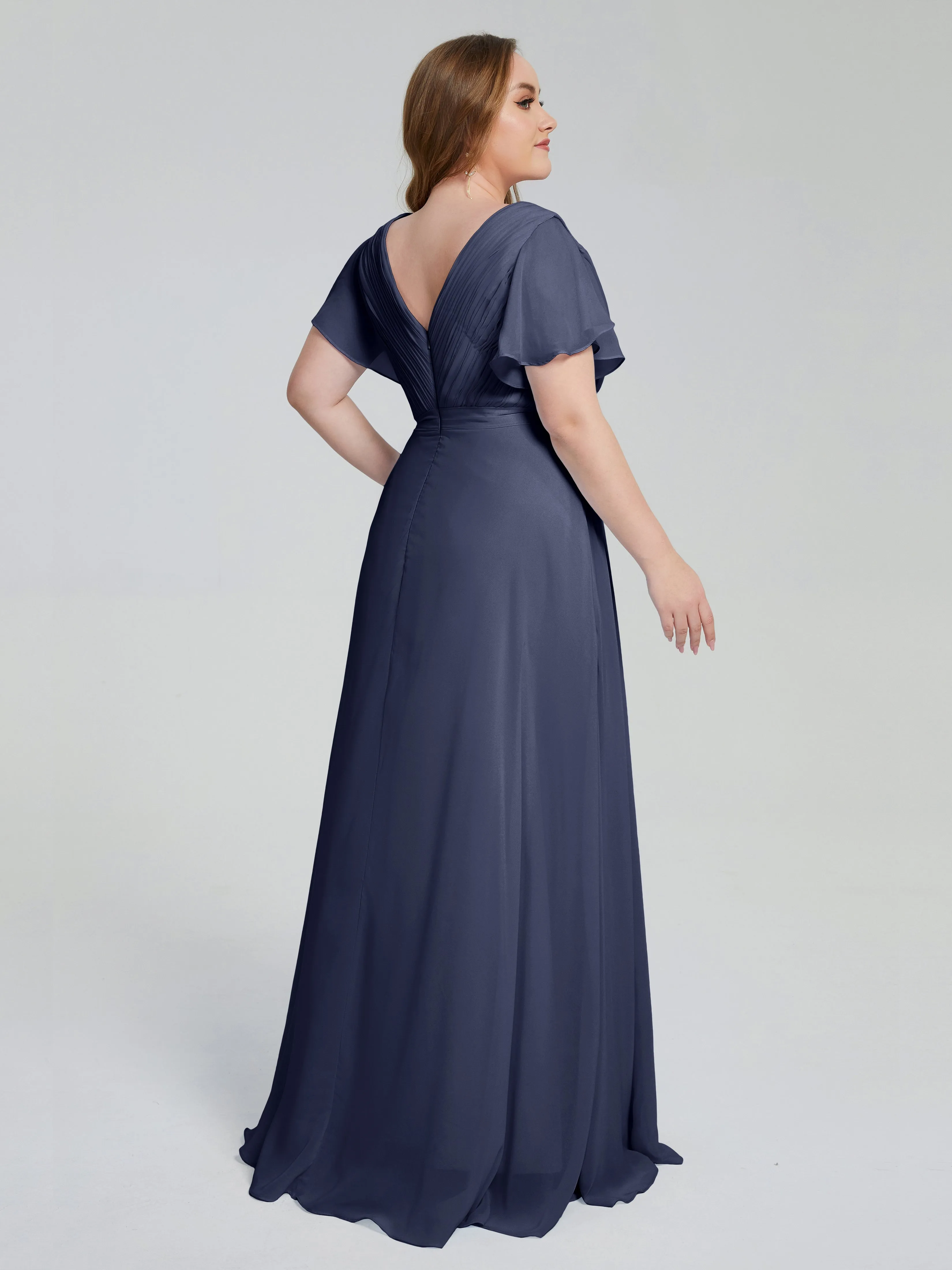Plus Size Long Bridesmaid Dresses with Sleeves