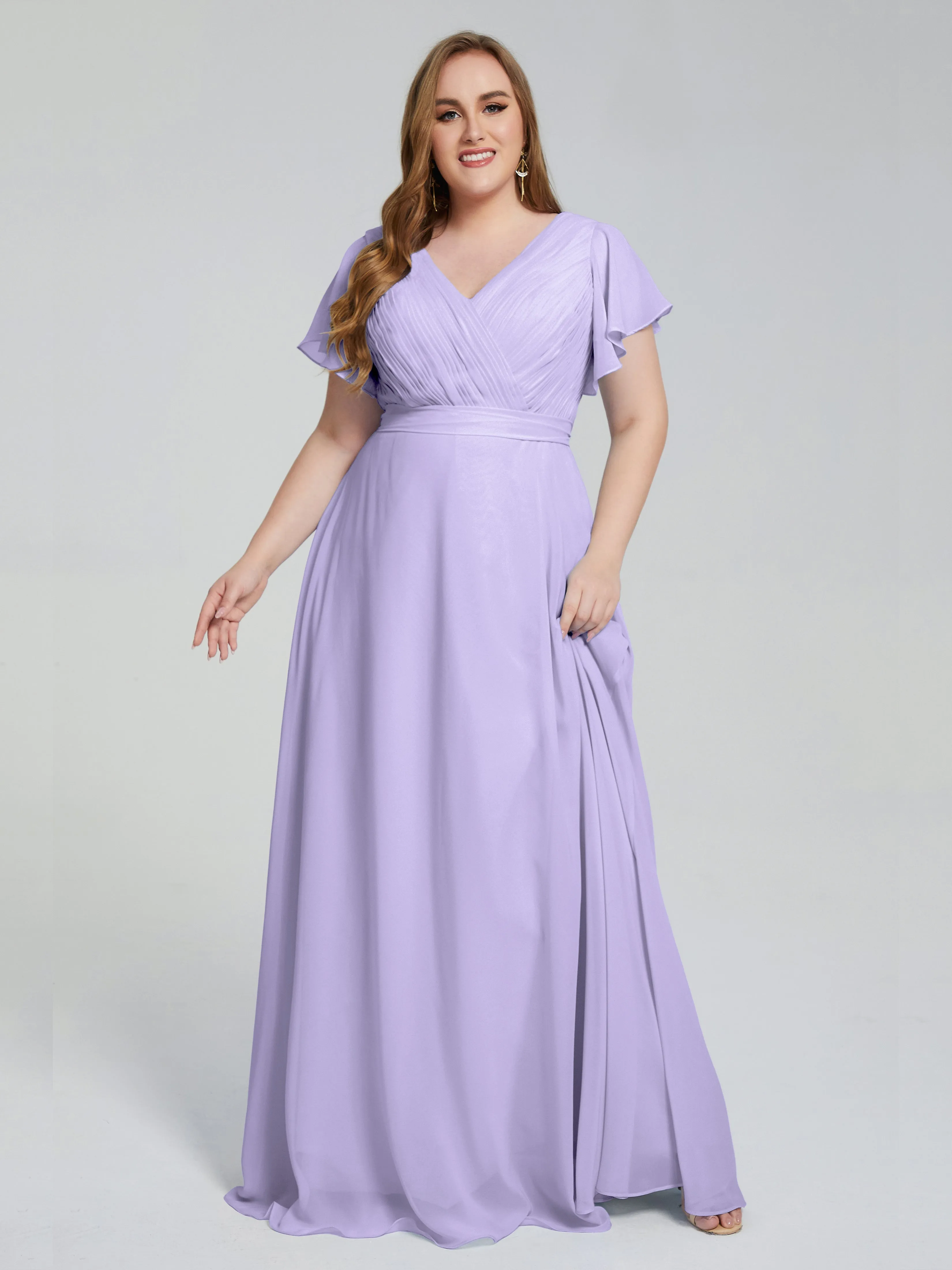 Plus Size Long Bridesmaid Dresses with Sleeves