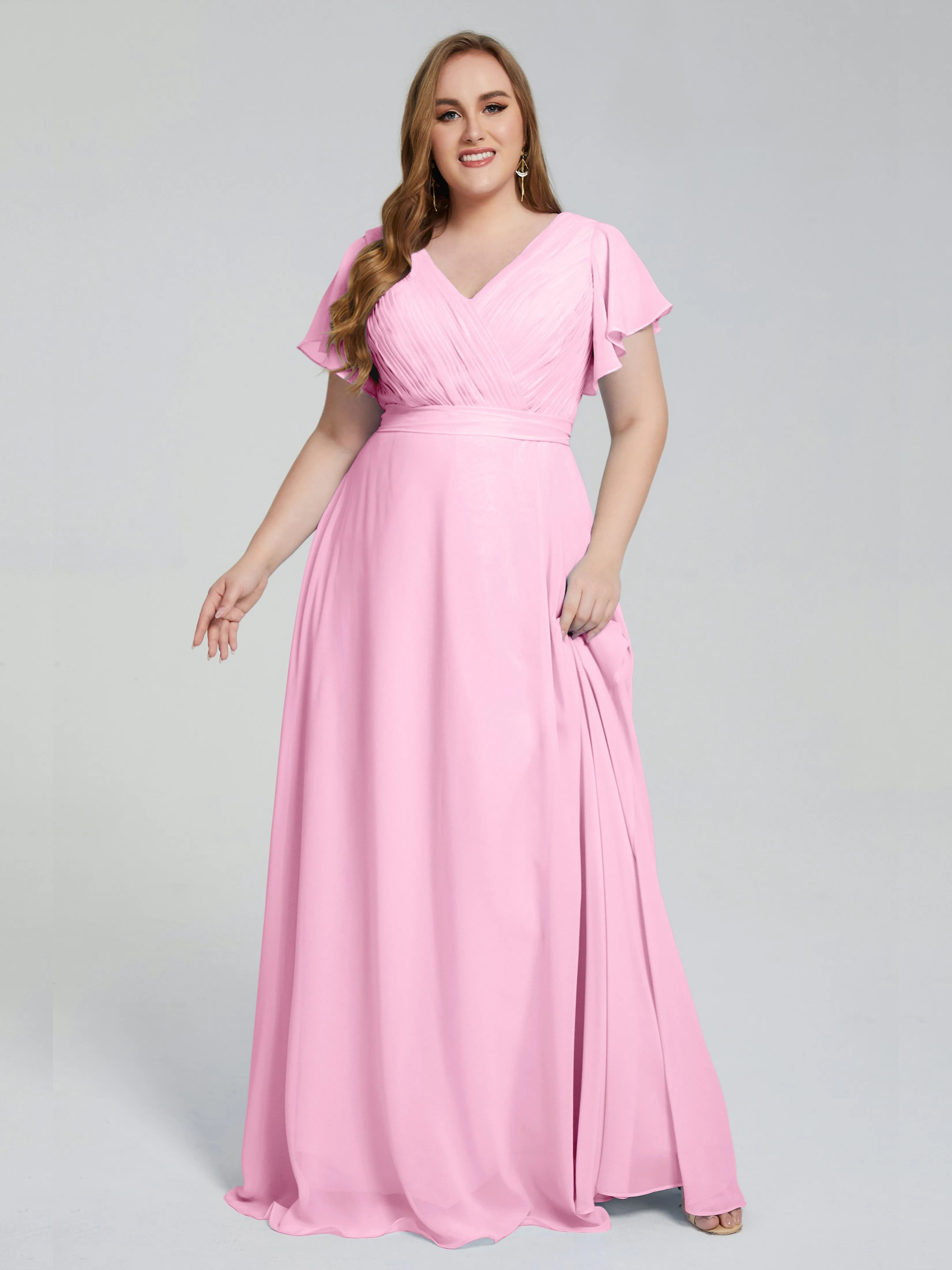 Plus Size Long Bridesmaid Dresses with Sleeves