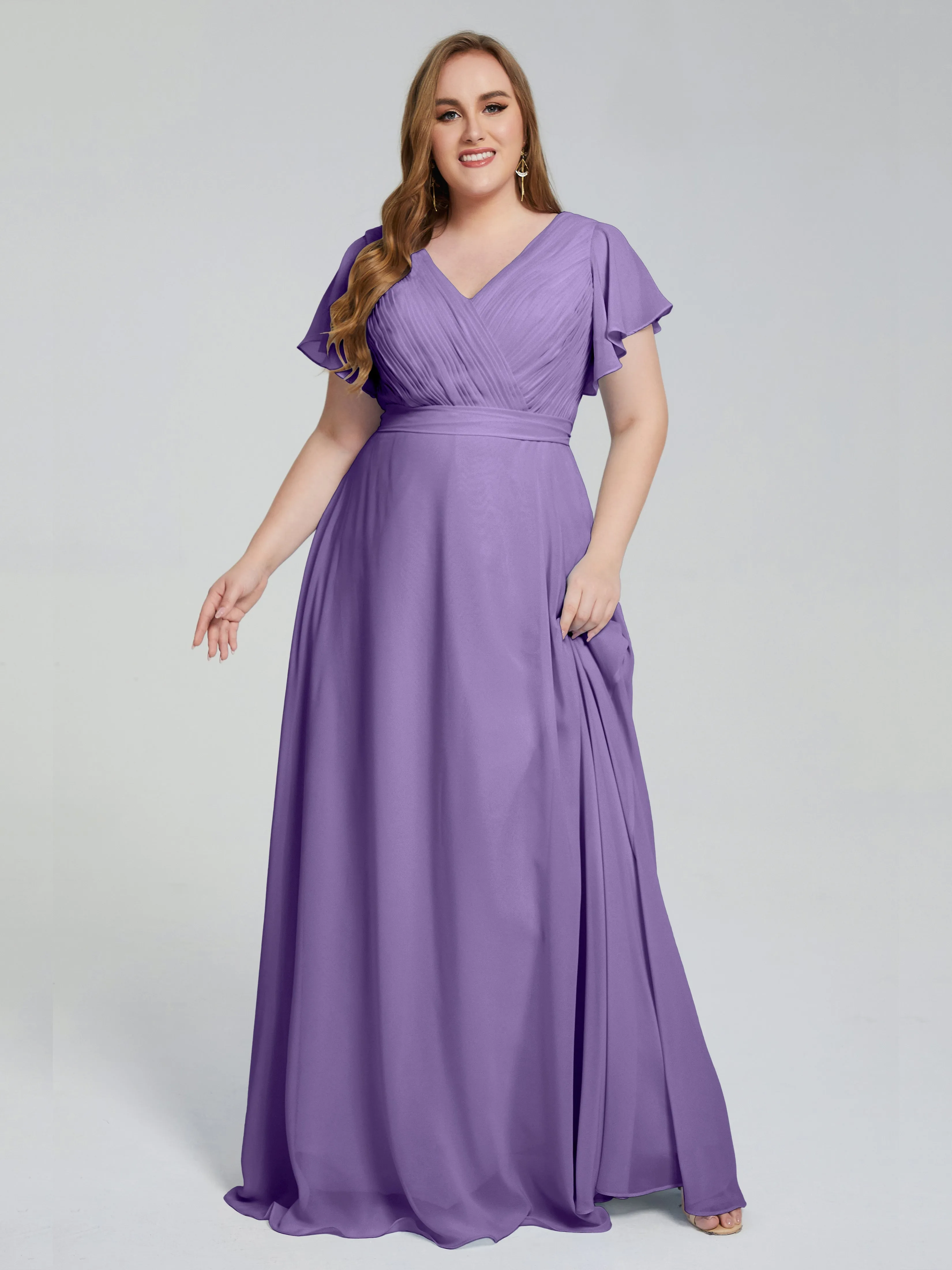 Plus Size Long Bridesmaid Dresses with Sleeves