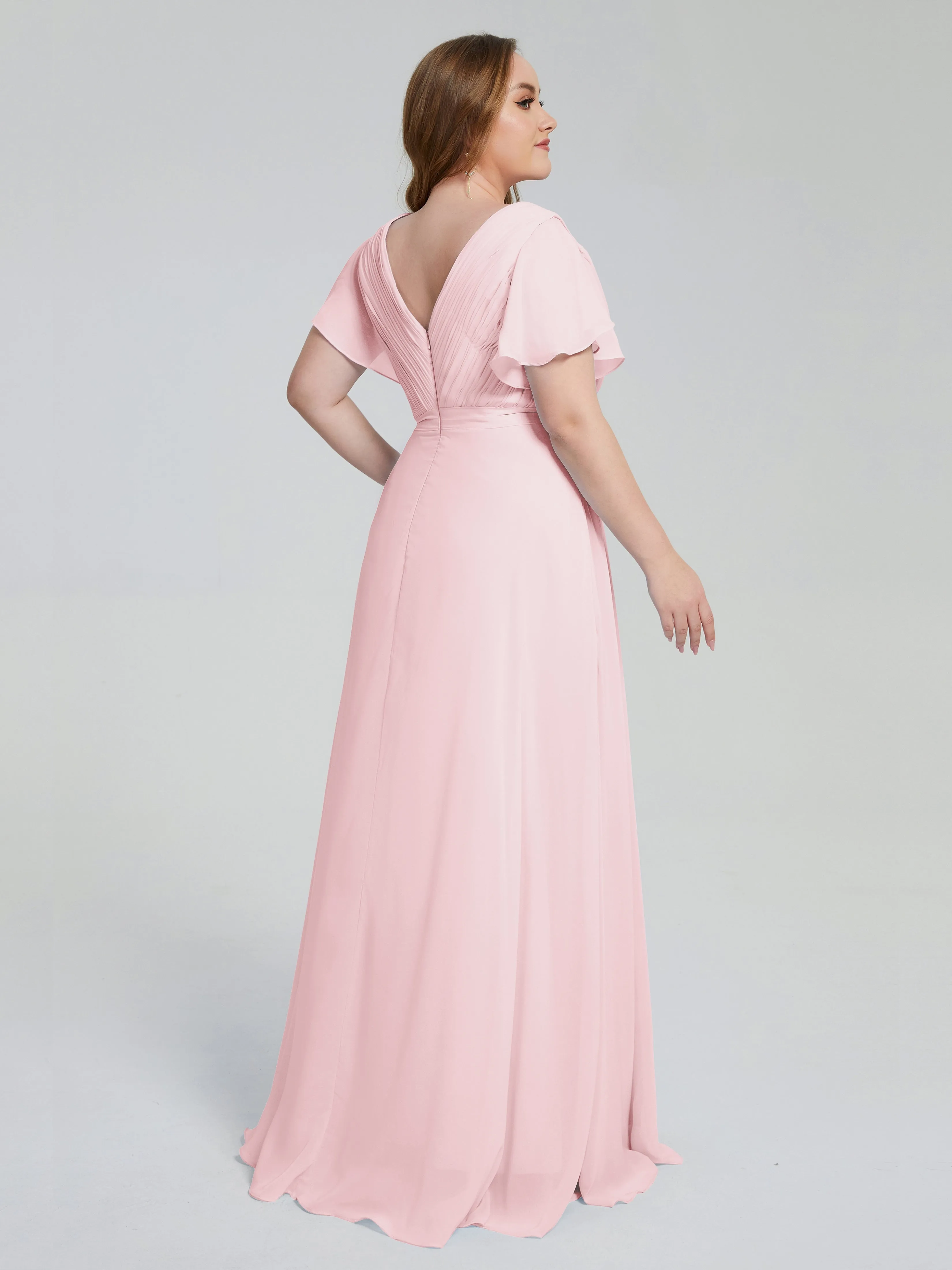 Plus Size Long Bridesmaid Dresses with Sleeves