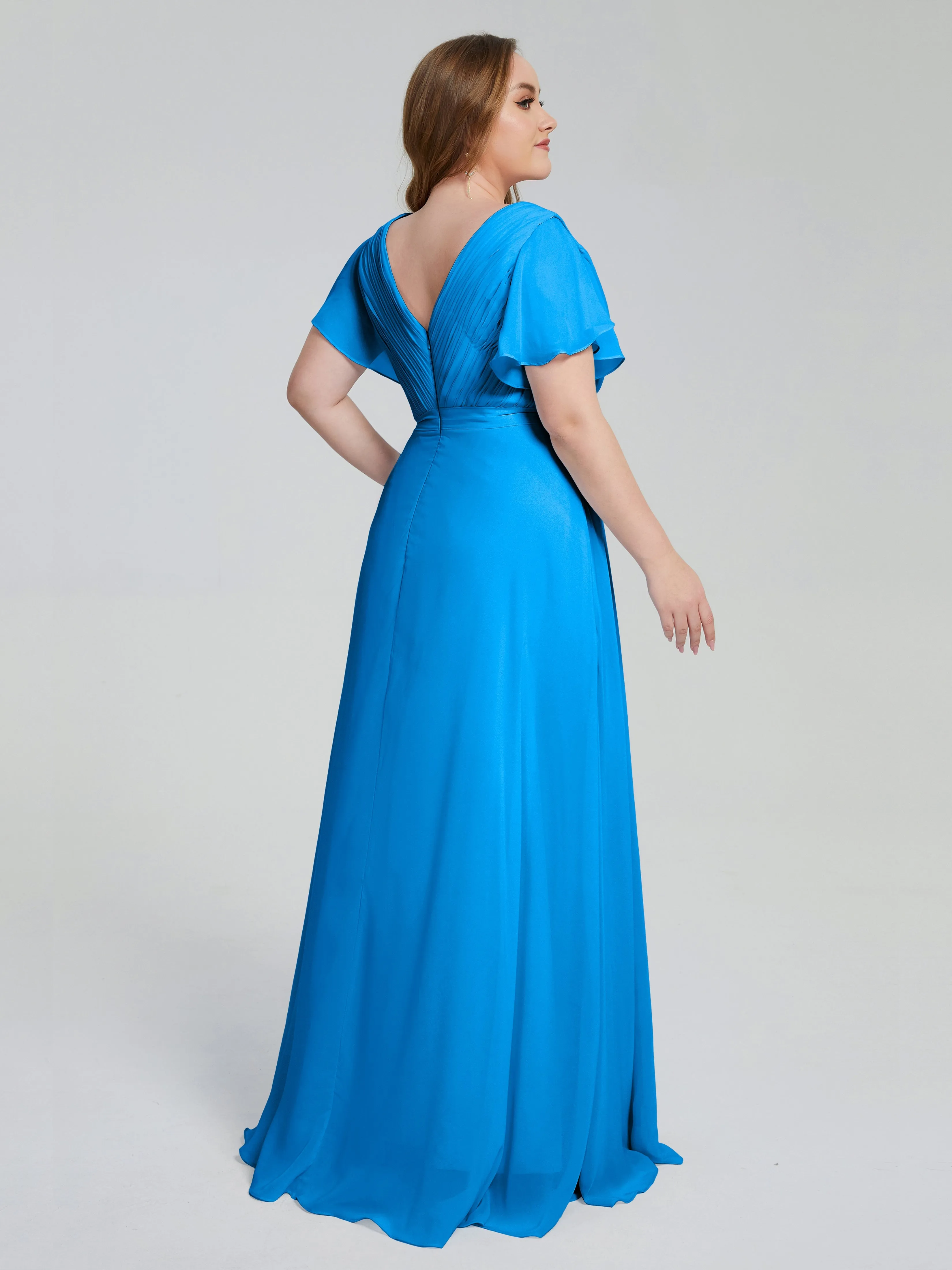 Plus Size Long Bridesmaid Dresses with Sleeves