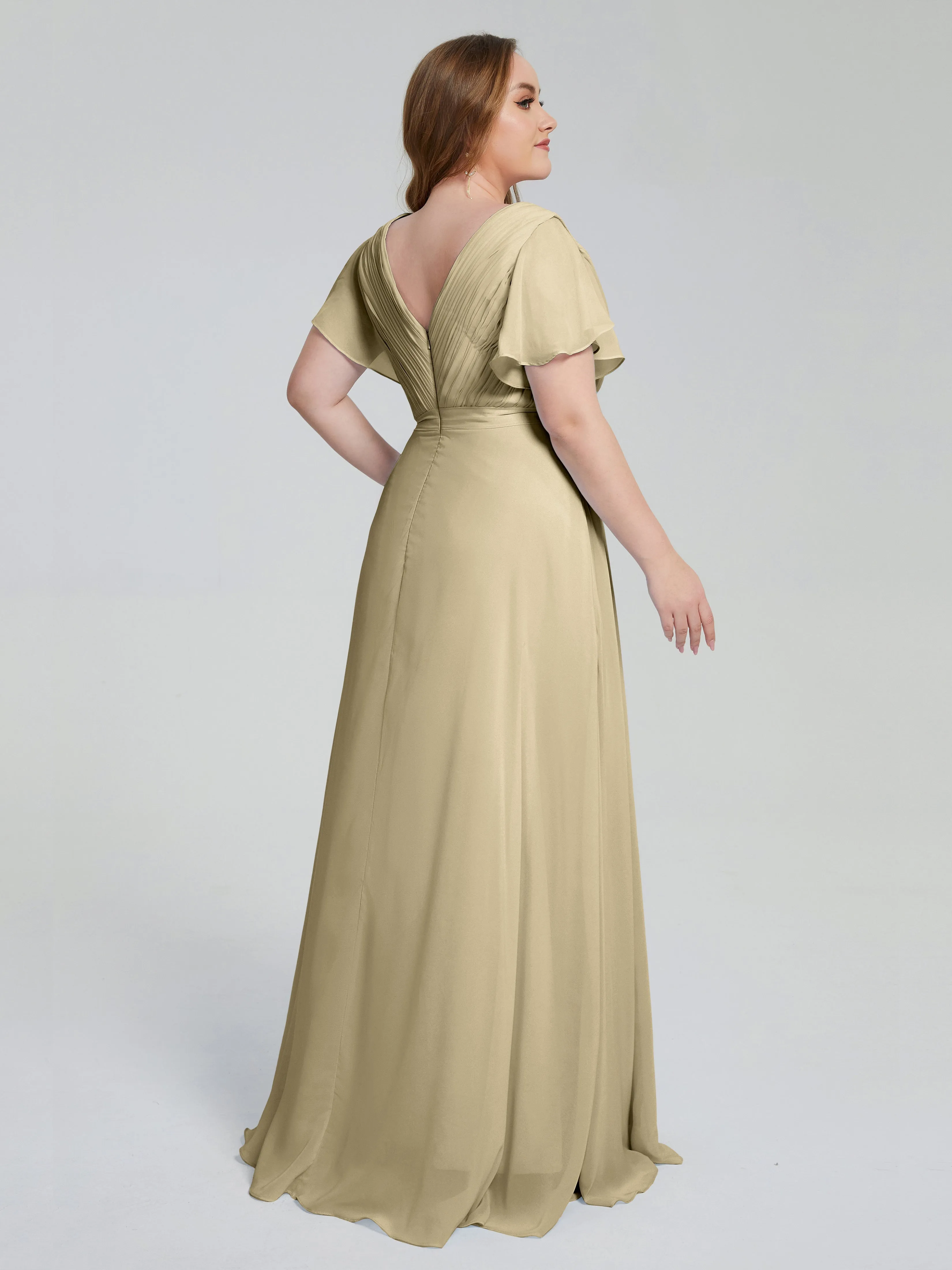Plus Size Long Bridesmaid Dresses with Sleeves