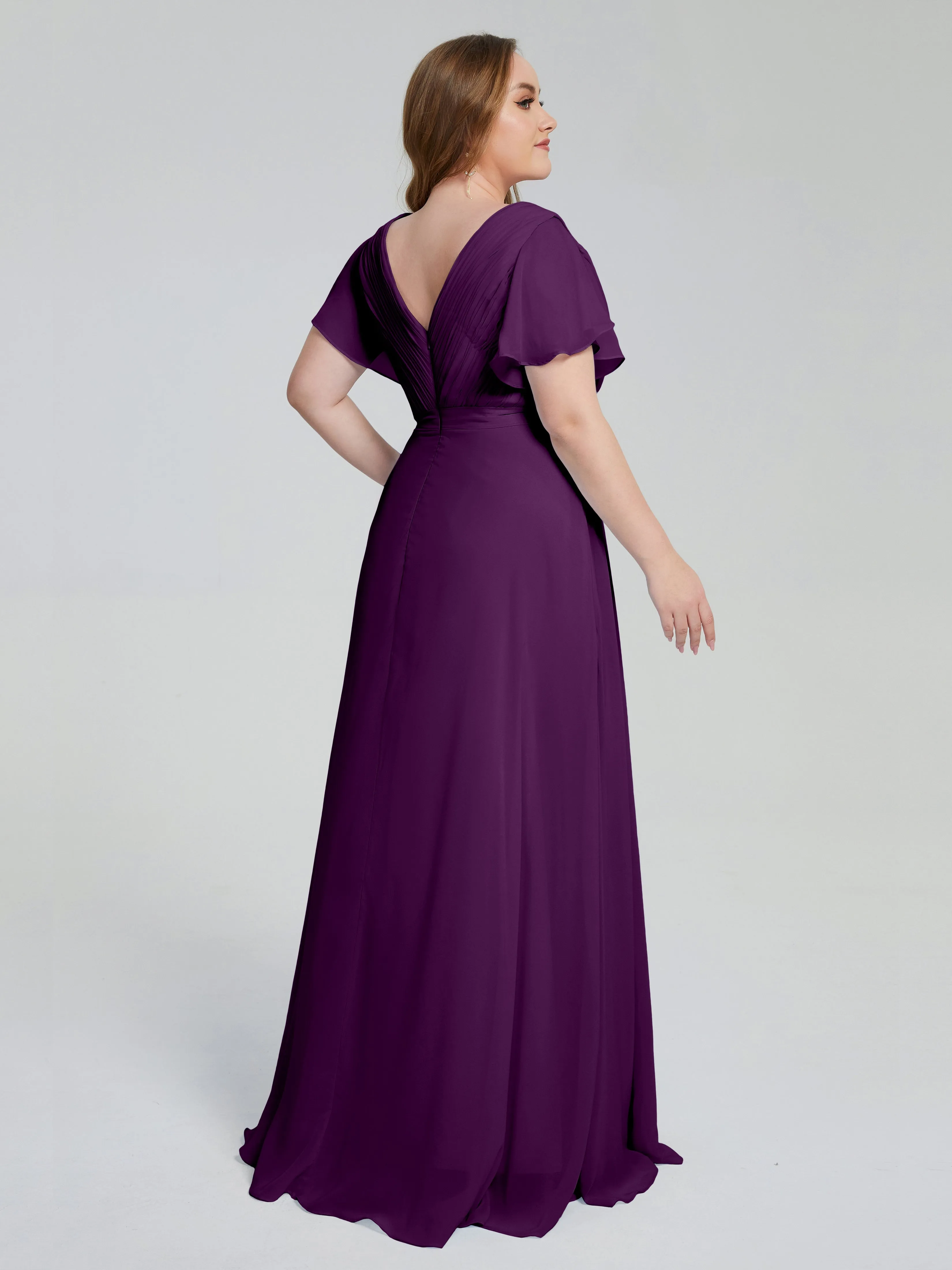 Plus Size Long Bridesmaid Dresses with Sleeves