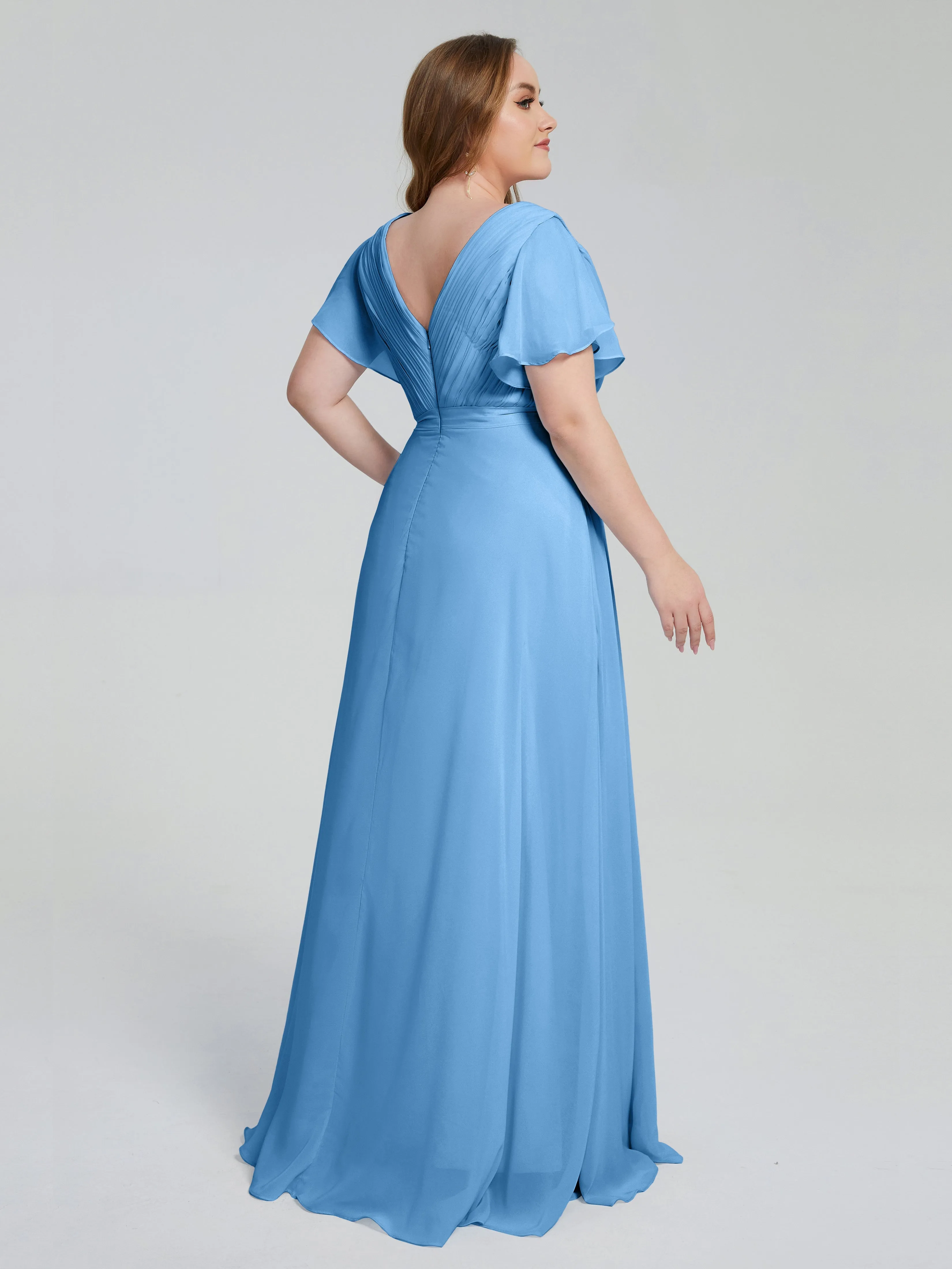 Plus Size Long Bridesmaid Dresses with Sleeves