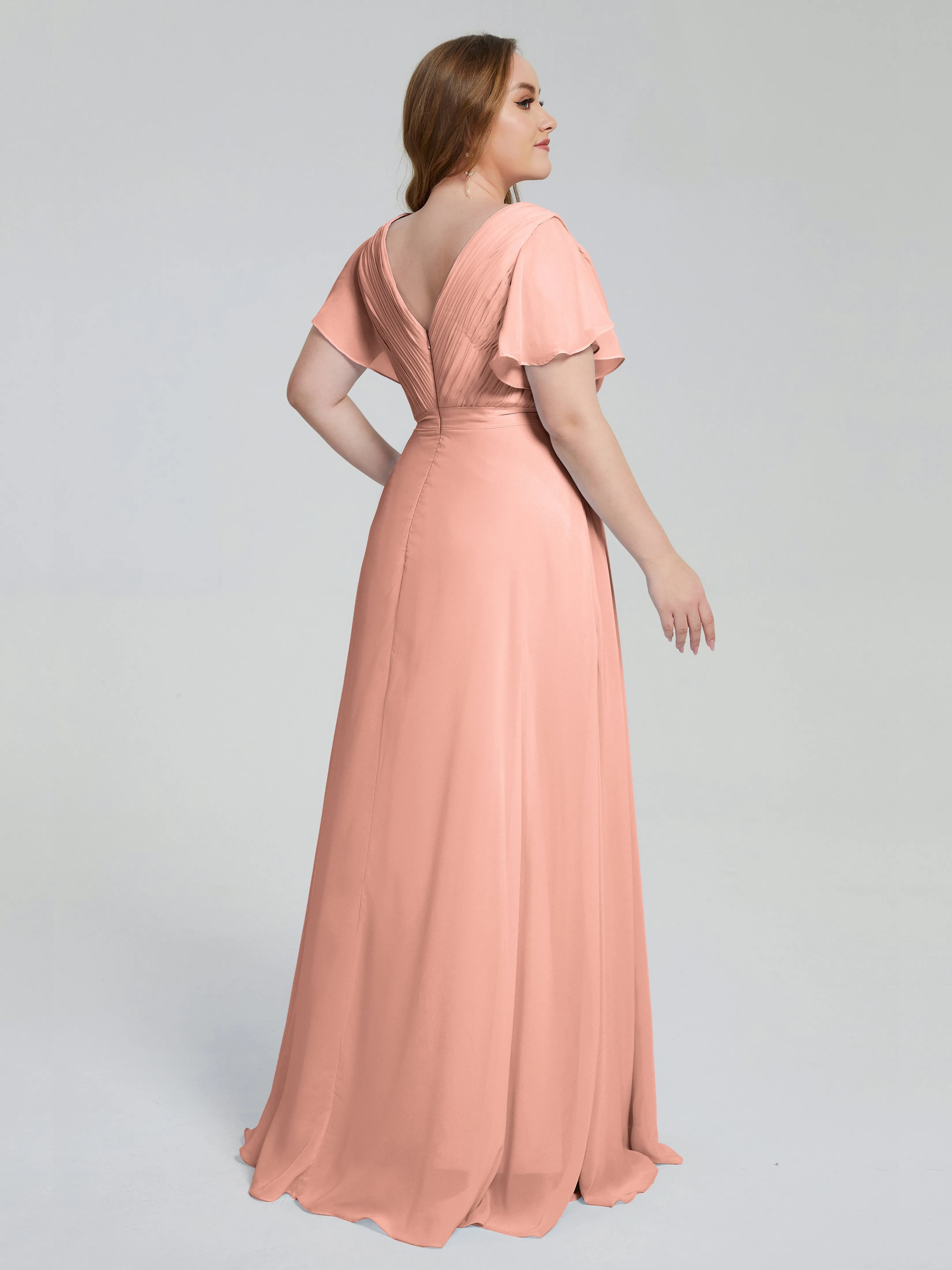 Plus Size Long Bridesmaid Dresses with Sleeves