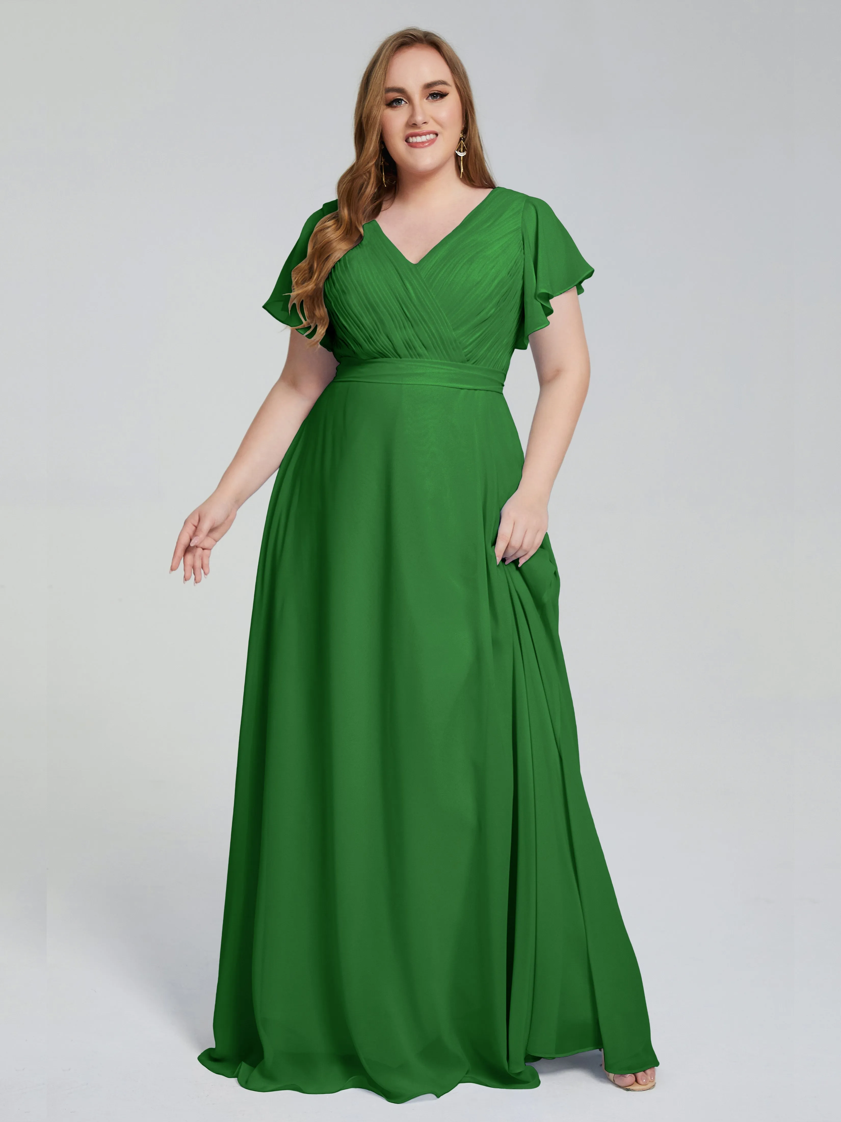 Plus Size Long Bridesmaid Dresses with Sleeves