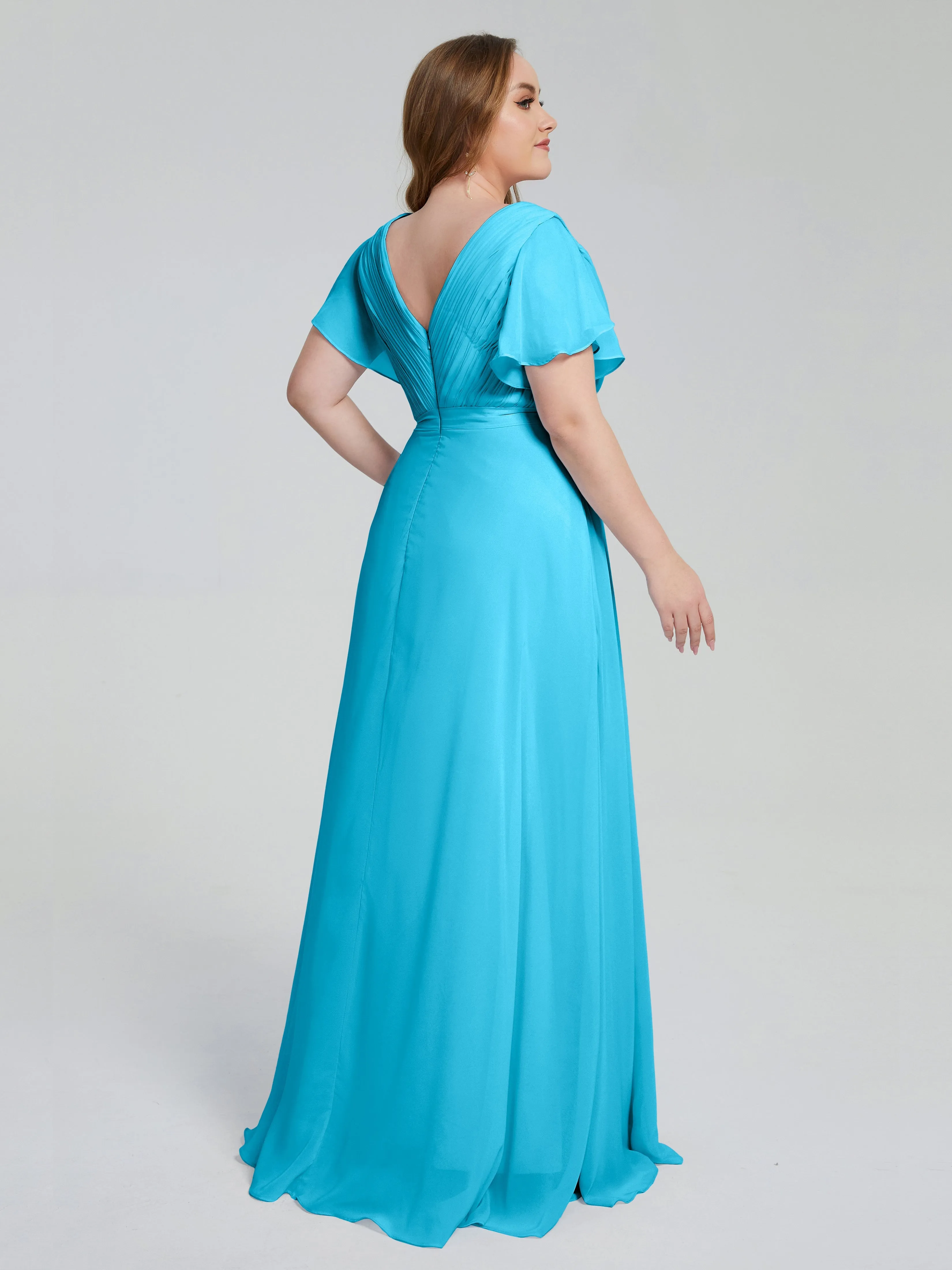 Plus Size Long Bridesmaid Dresses with Sleeves
