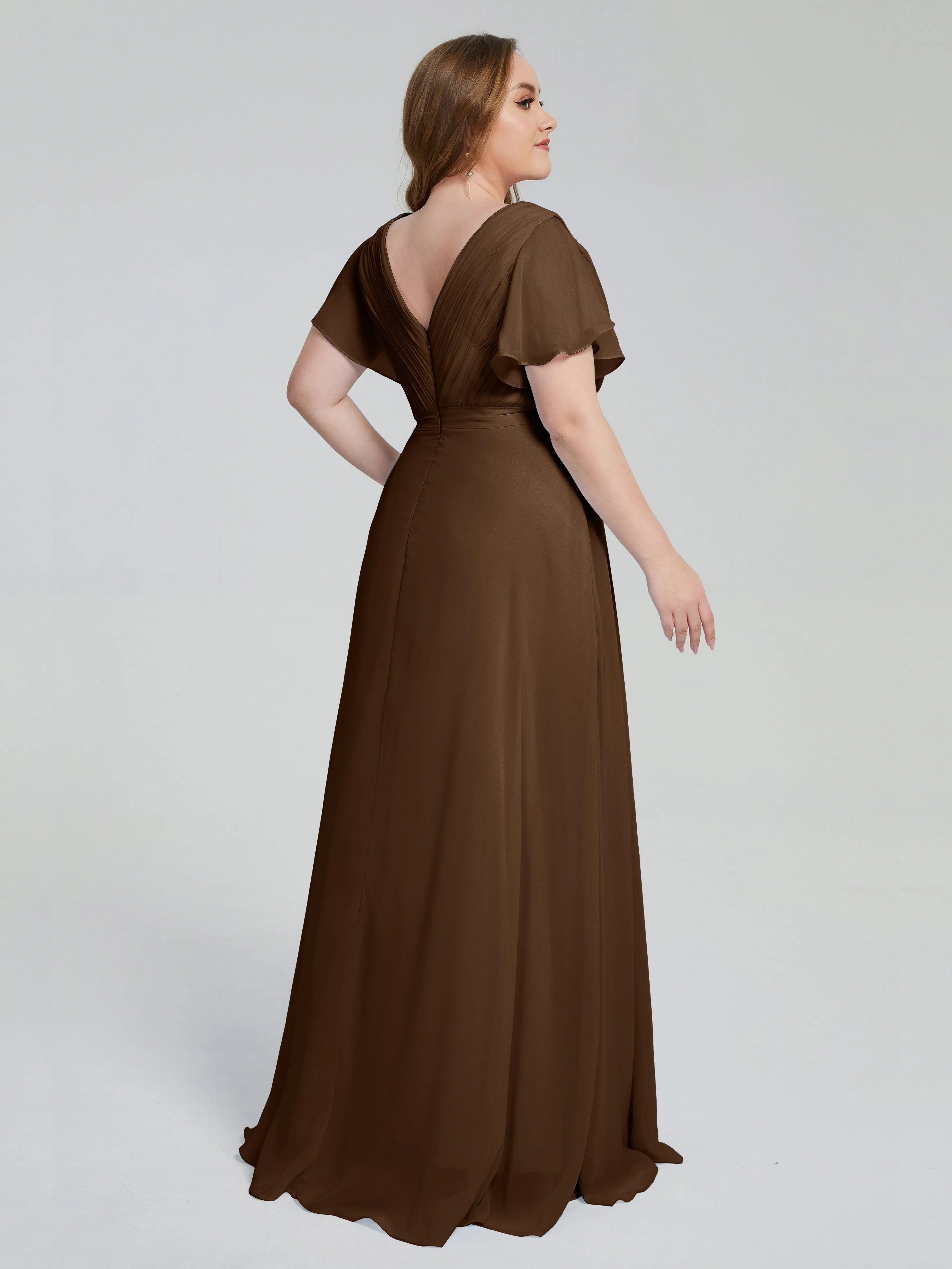 Plus Size Long Bridesmaid Dresses with Sleeves